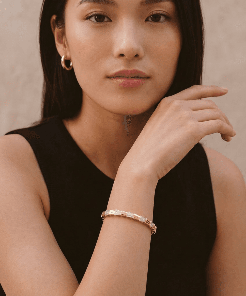 Chevron Gold Bangles Set thumbnail 2