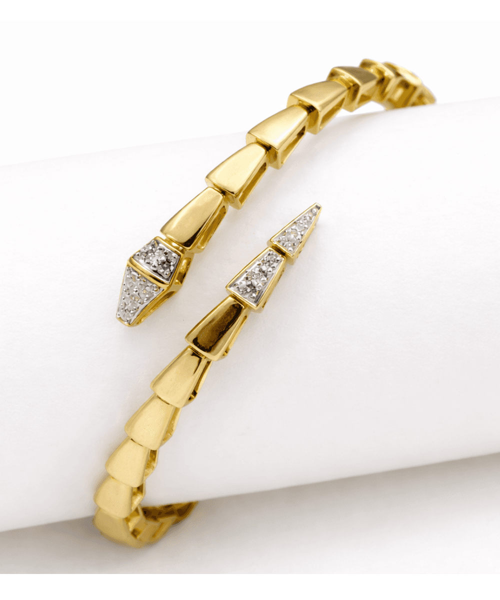 Gold Chevron Diamond Bangle thumbnail 3
