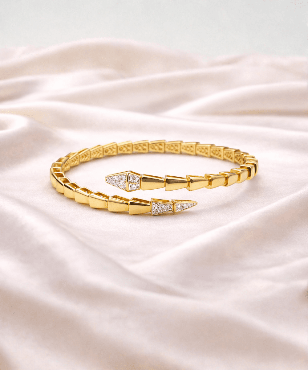 Gold Chevron Diamond Bangle thumbnail 4