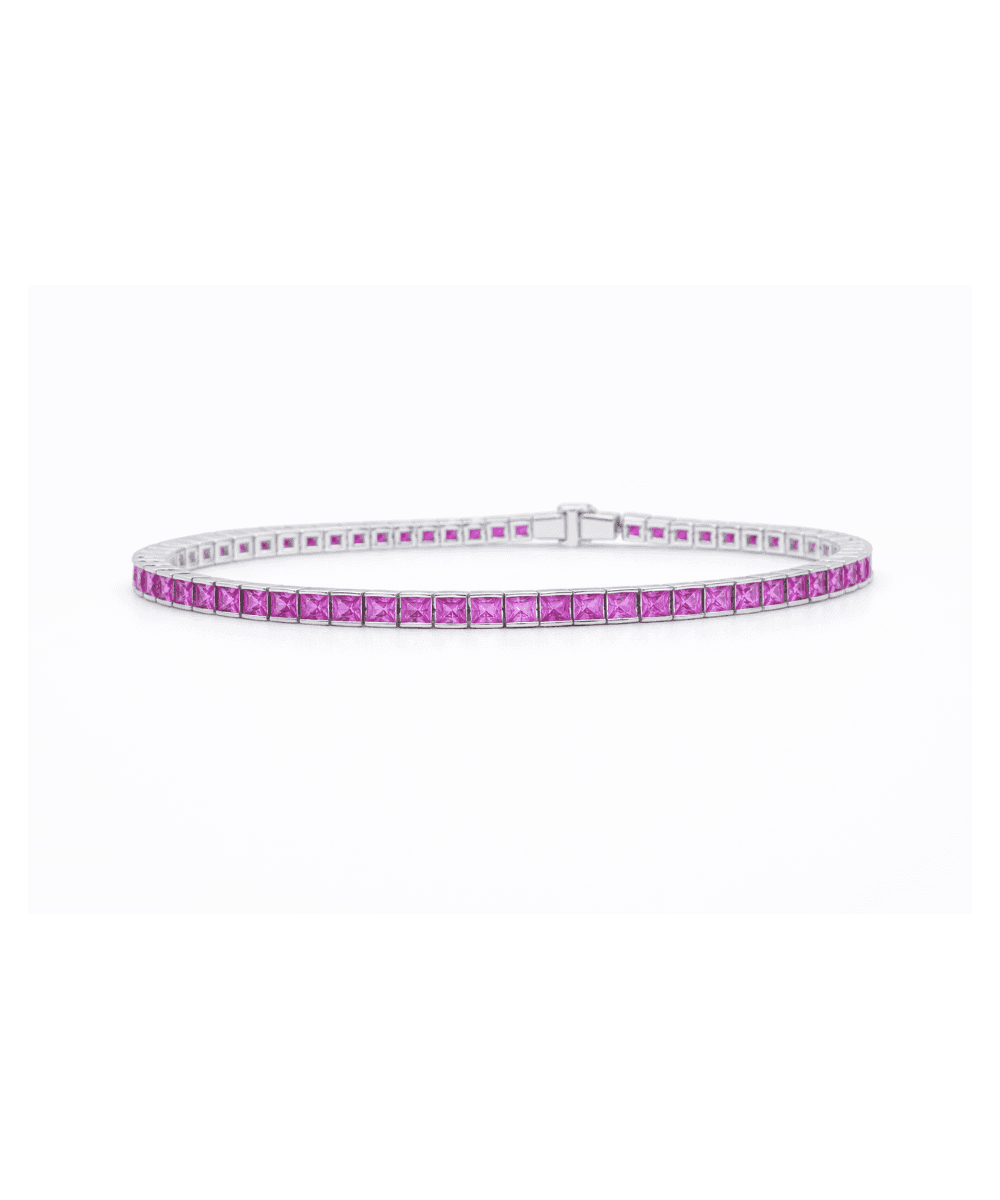 Pink Diamond Princess Cut Bracelet thumbnail 1