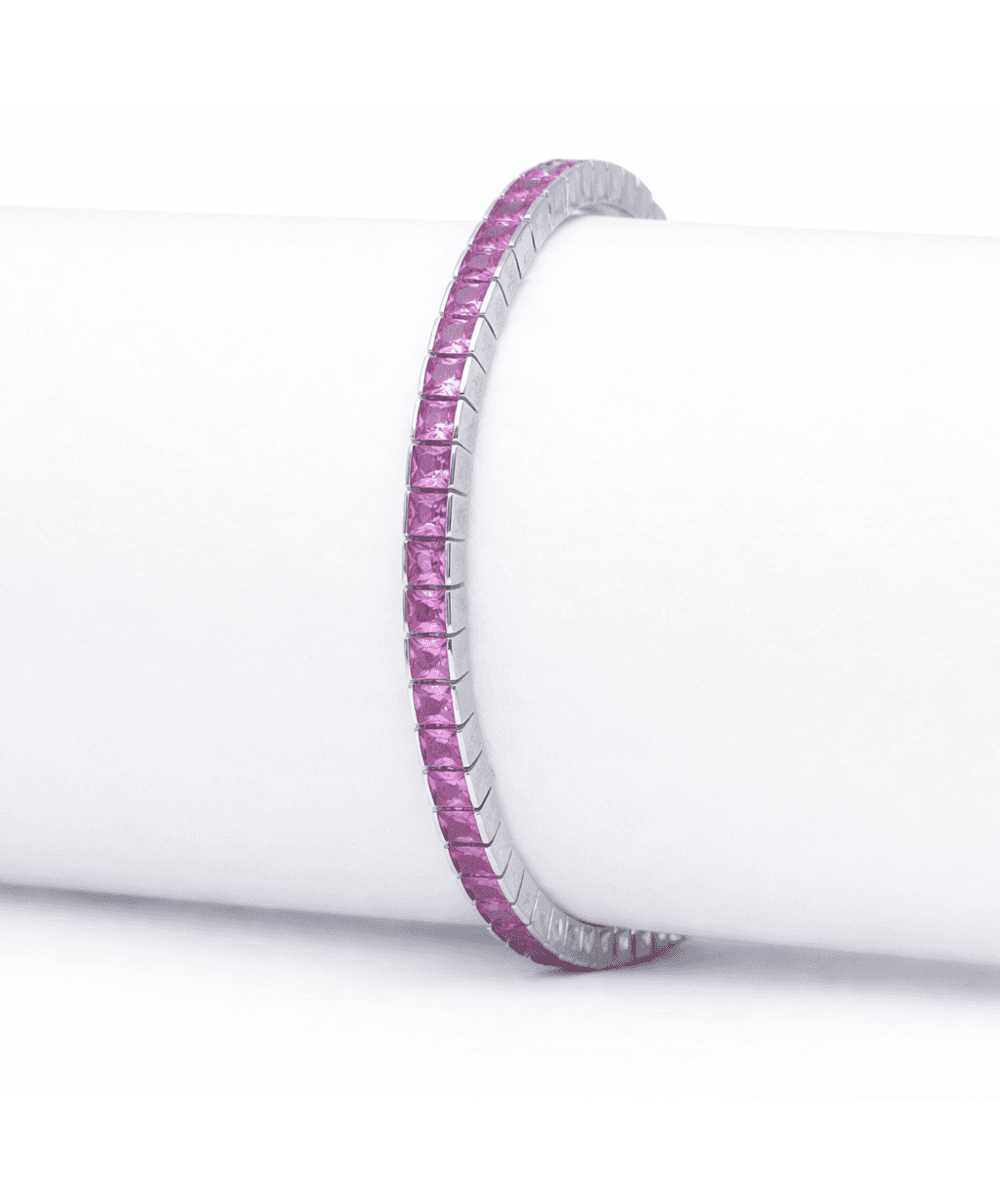 Pink Diamond Princess Cut Bracelet thumbnail 3
