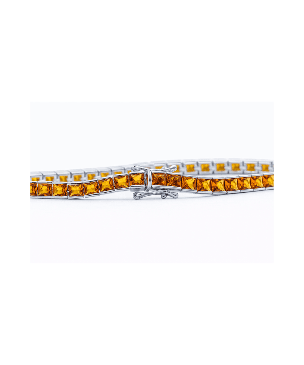 Princess Cut Orange Diamond Bracelet thumbnail 5