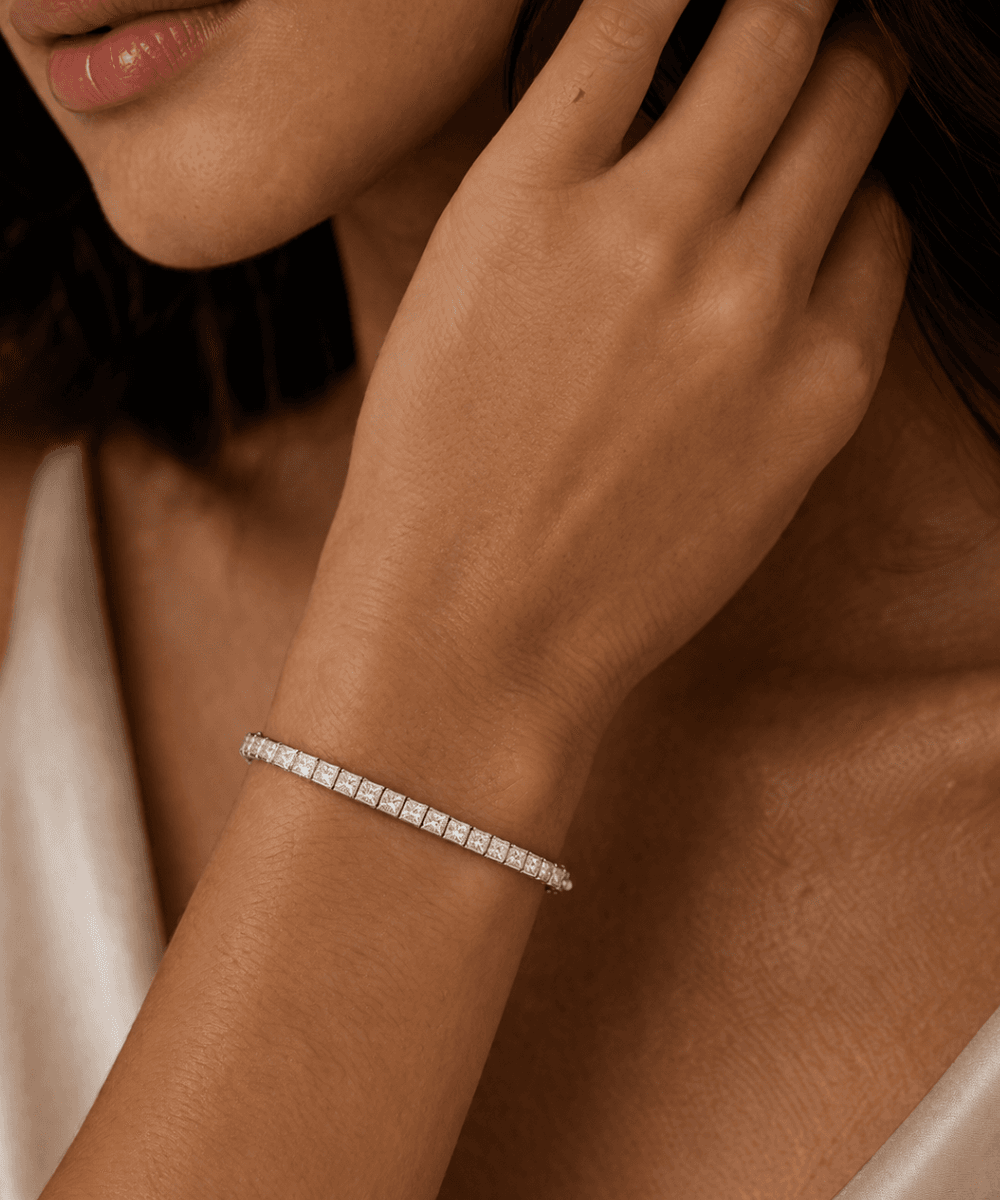 Princess Cut White Diamond Bracelet thumbnail 2