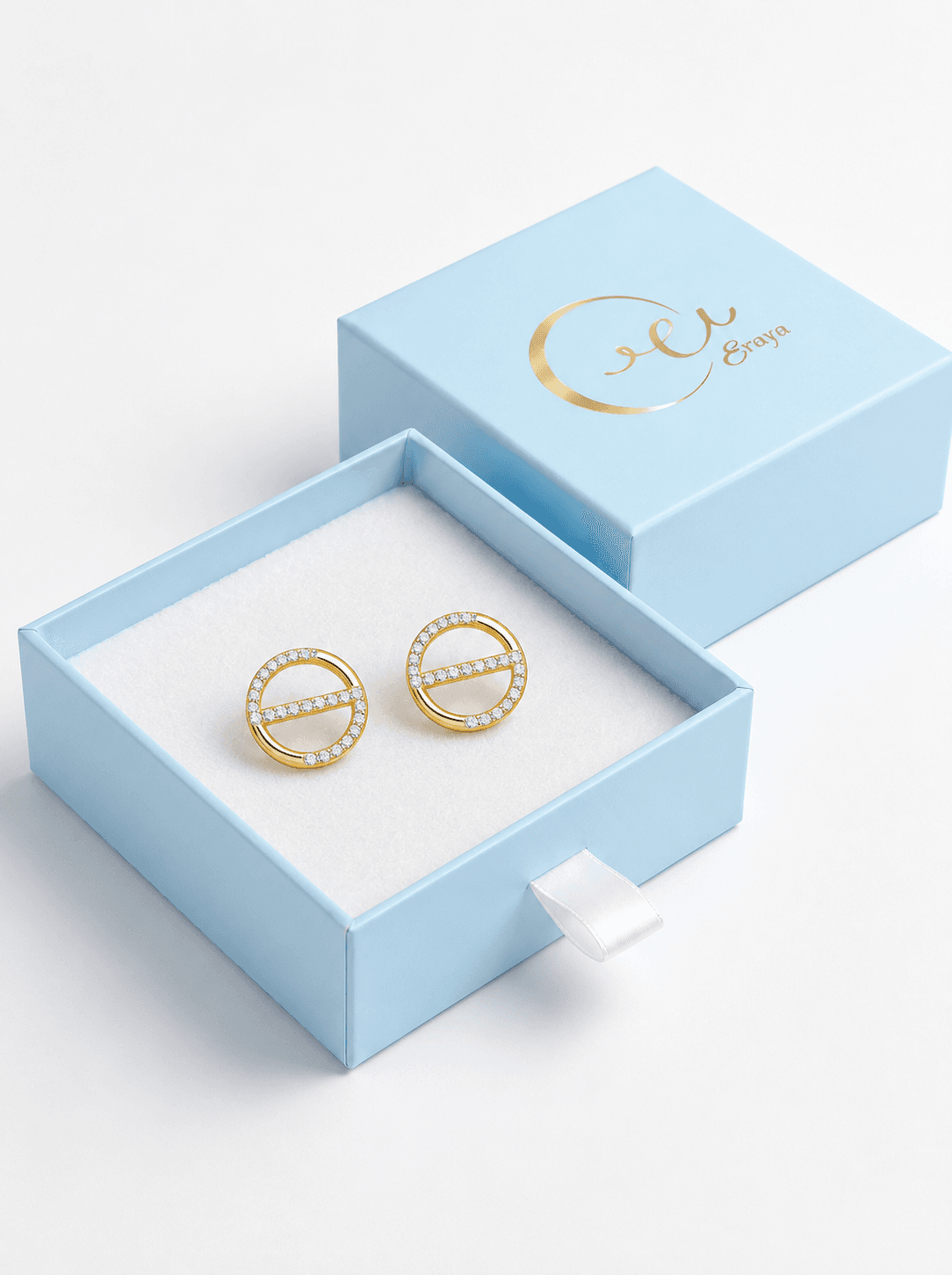 Circular Bar Stud Earrings thumbnail 3