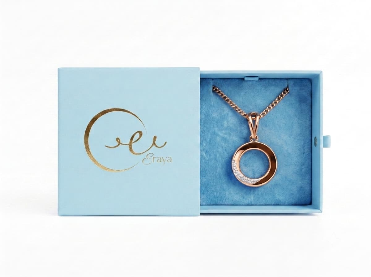 Circular Zircon Pendant Necklace thumbnail 3