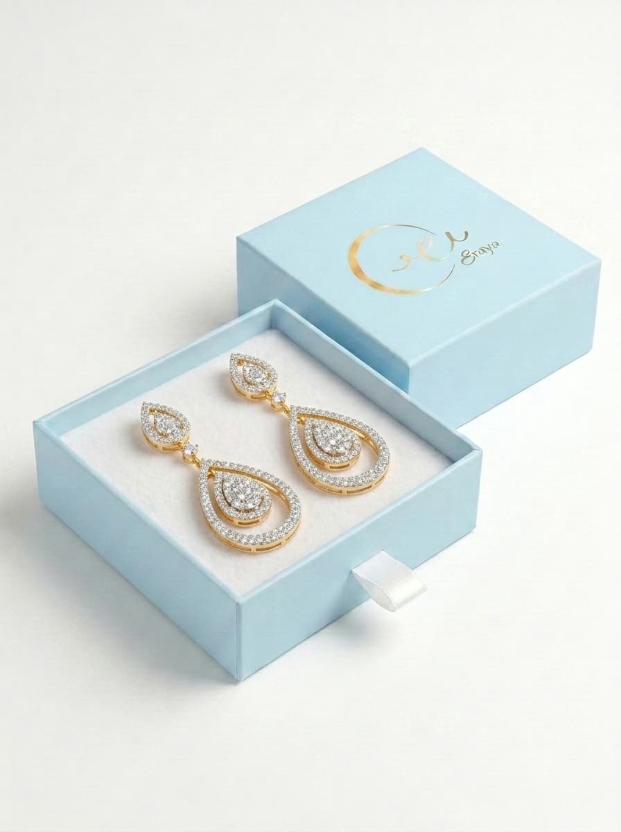 Double Teardrop Drop Earrings thumbnail 3