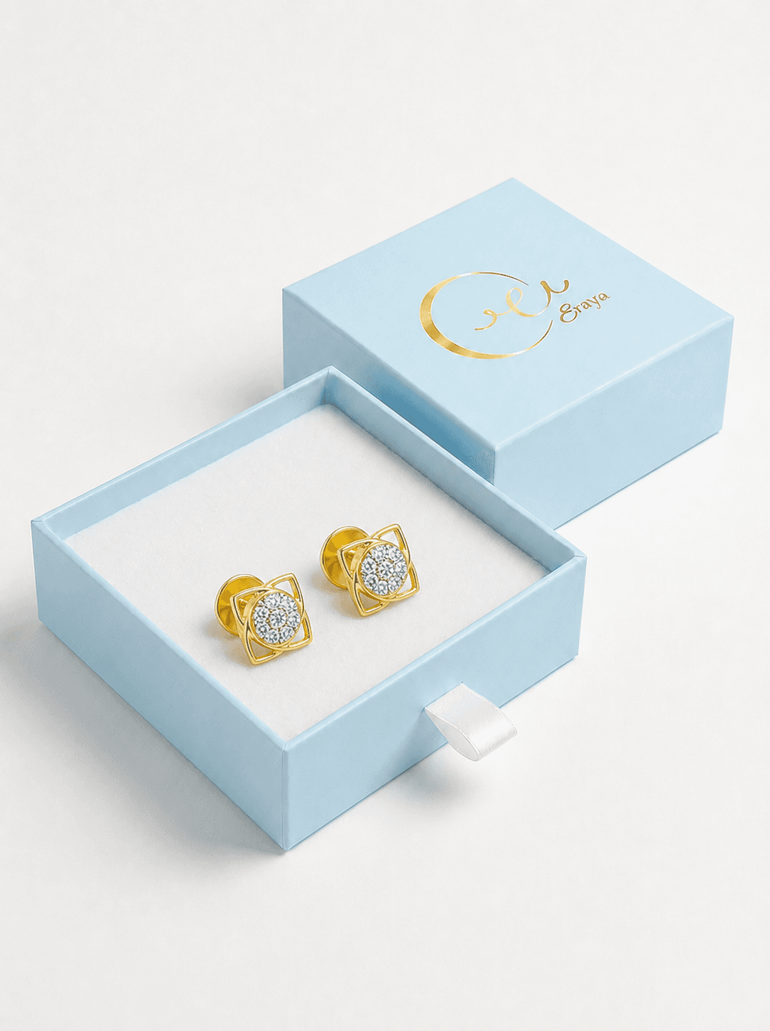 Geometric Halo Stud Earring thumbnail 5