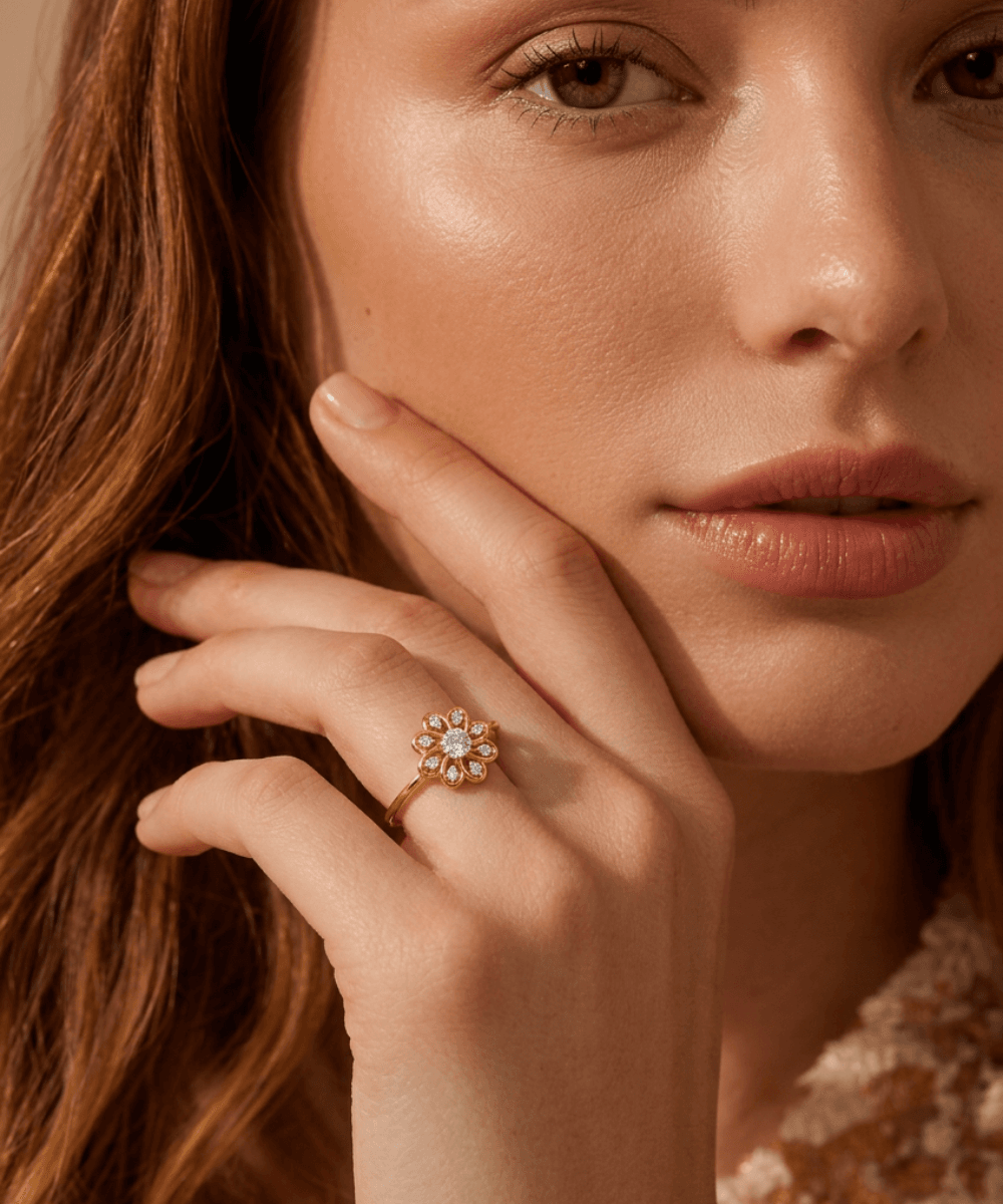 Golden Blossom Sparkle Ring thumbnail 2