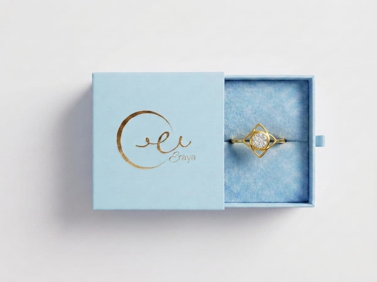Golden Halo Frame Diamond Ring thumbnail 3