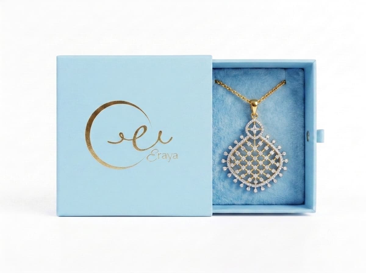 Golden Lattice Drop Pendant thumbnail 3