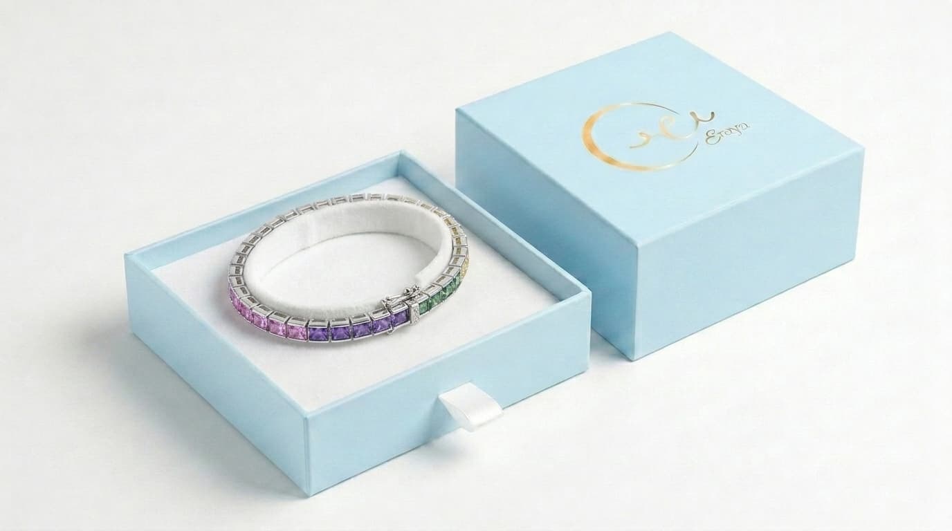 Multi Color Stone Tennis Bracelet thumbnail 2