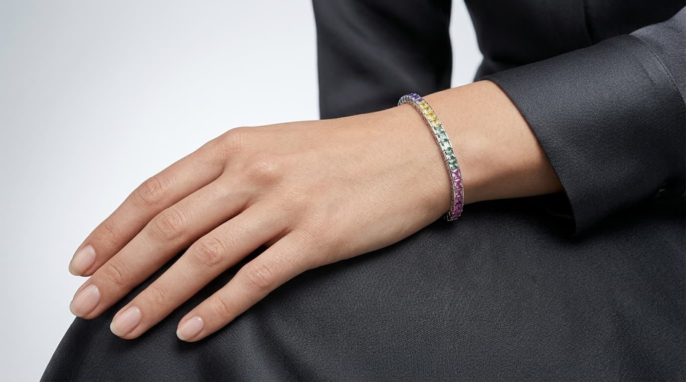 Pastel Rainbow Stone Tennis Bracelet