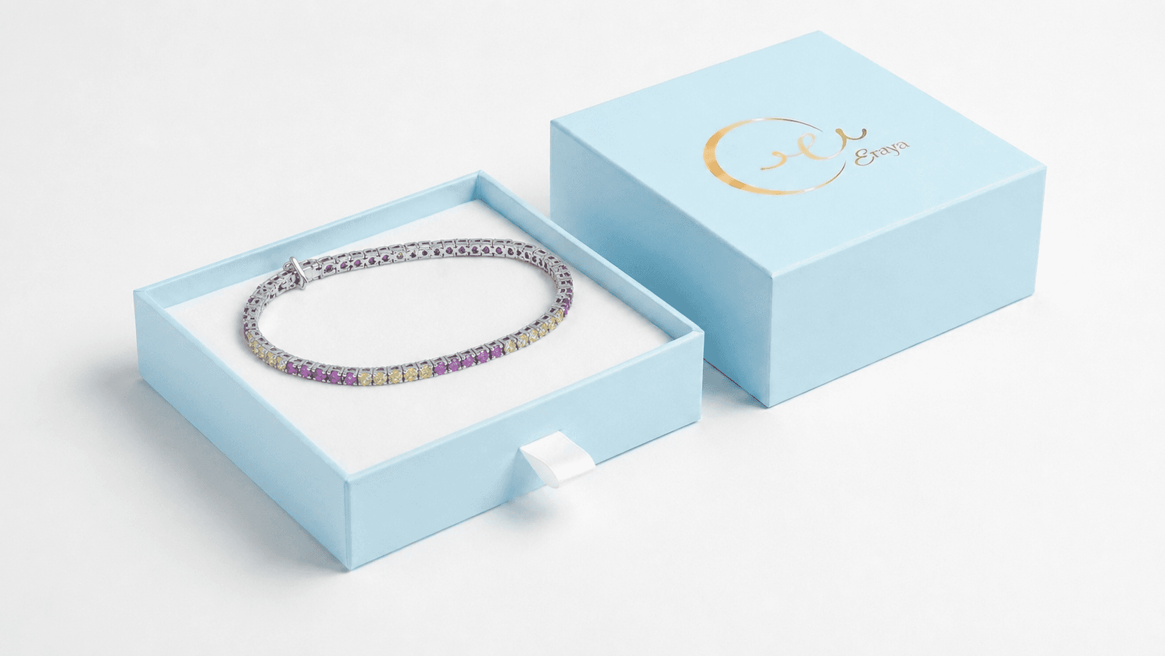 Pink and Yellow Stone Tennis Bracelet thumbnail 2