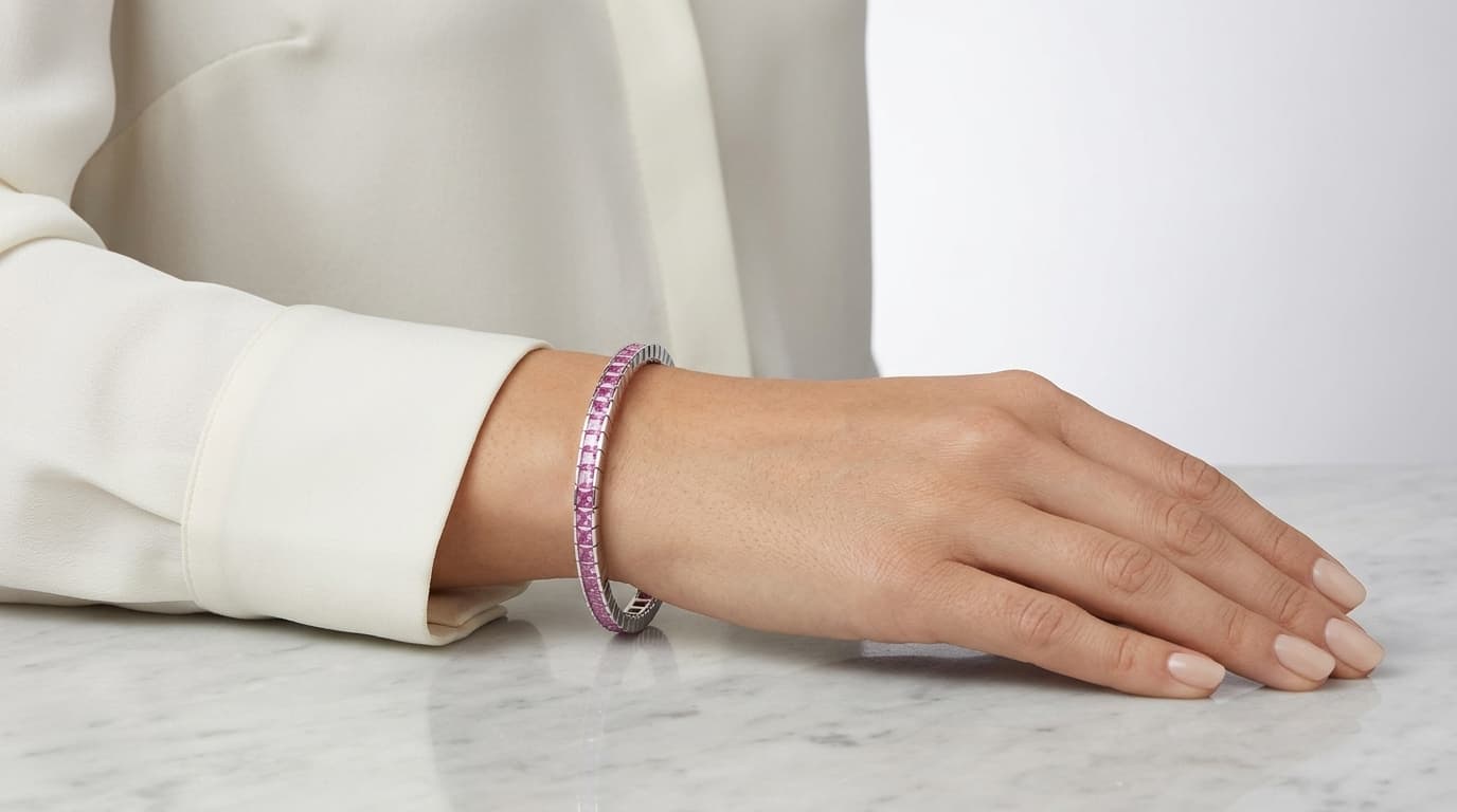 Pink Diamond Princess Cut Bracelet alternate view