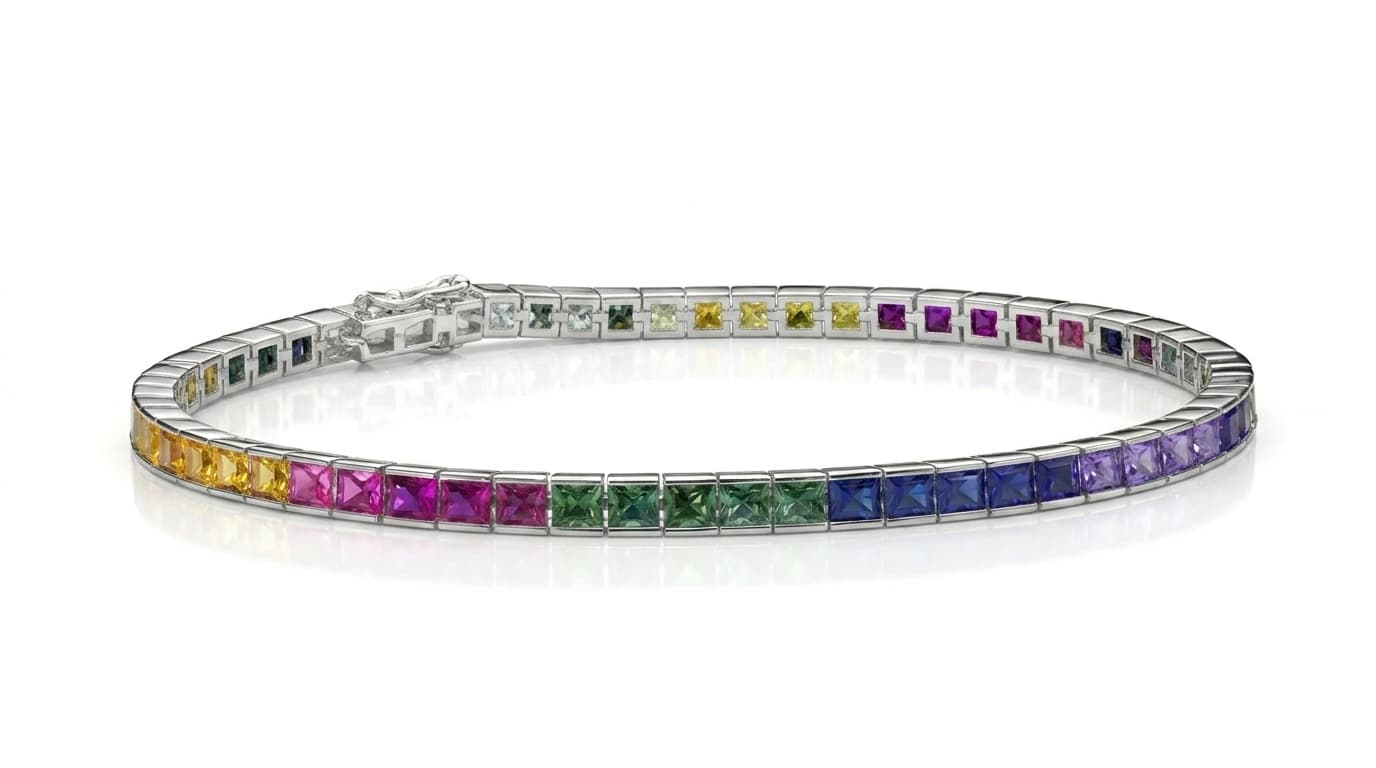 Rainbow Princess Cut Bracelet thumbnail 2