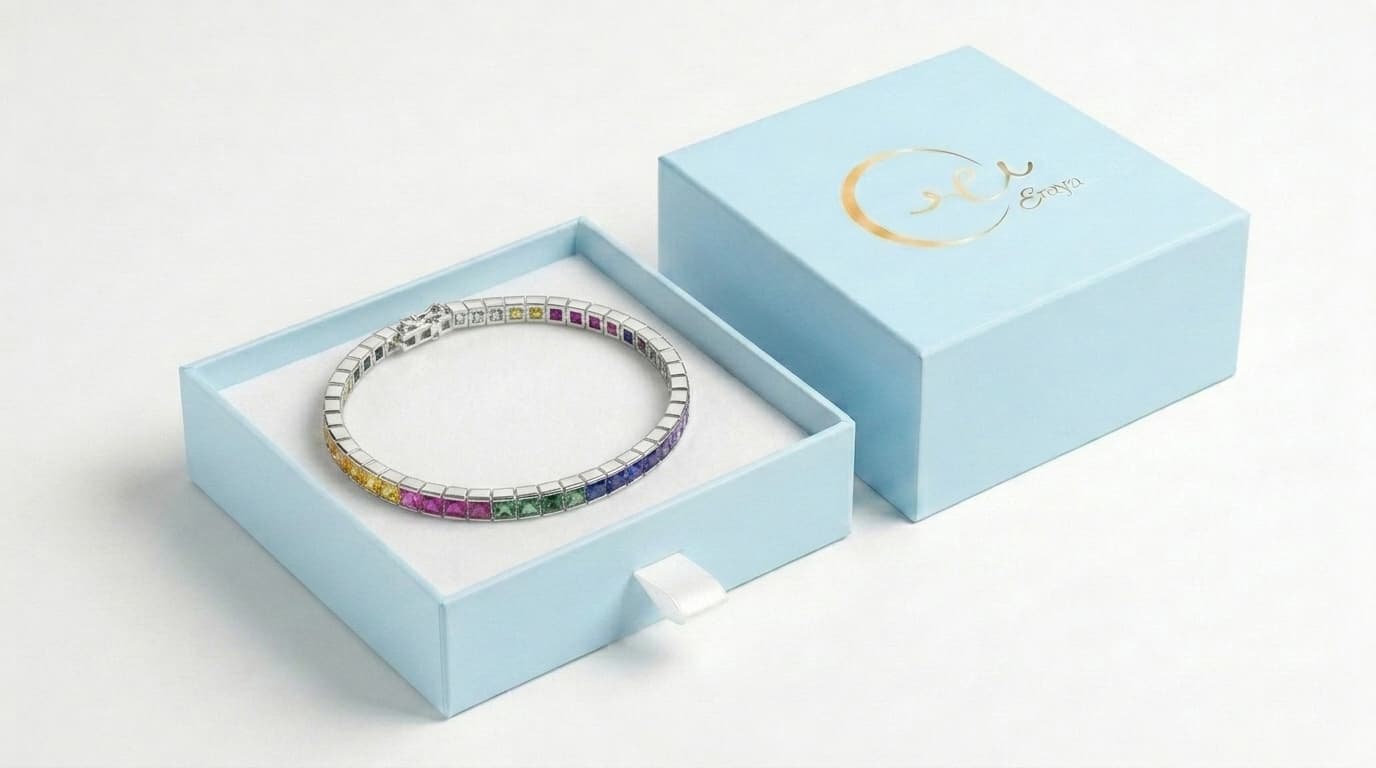 Rainbow Princess Cut Bracelet alternate view