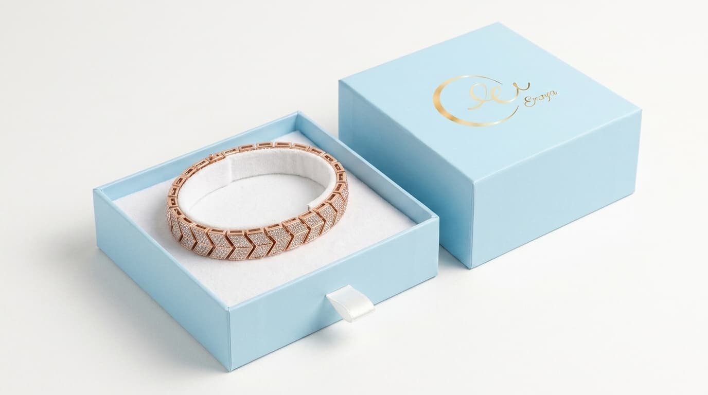 Rose Gold Chevron Bracelet thumbnail 4