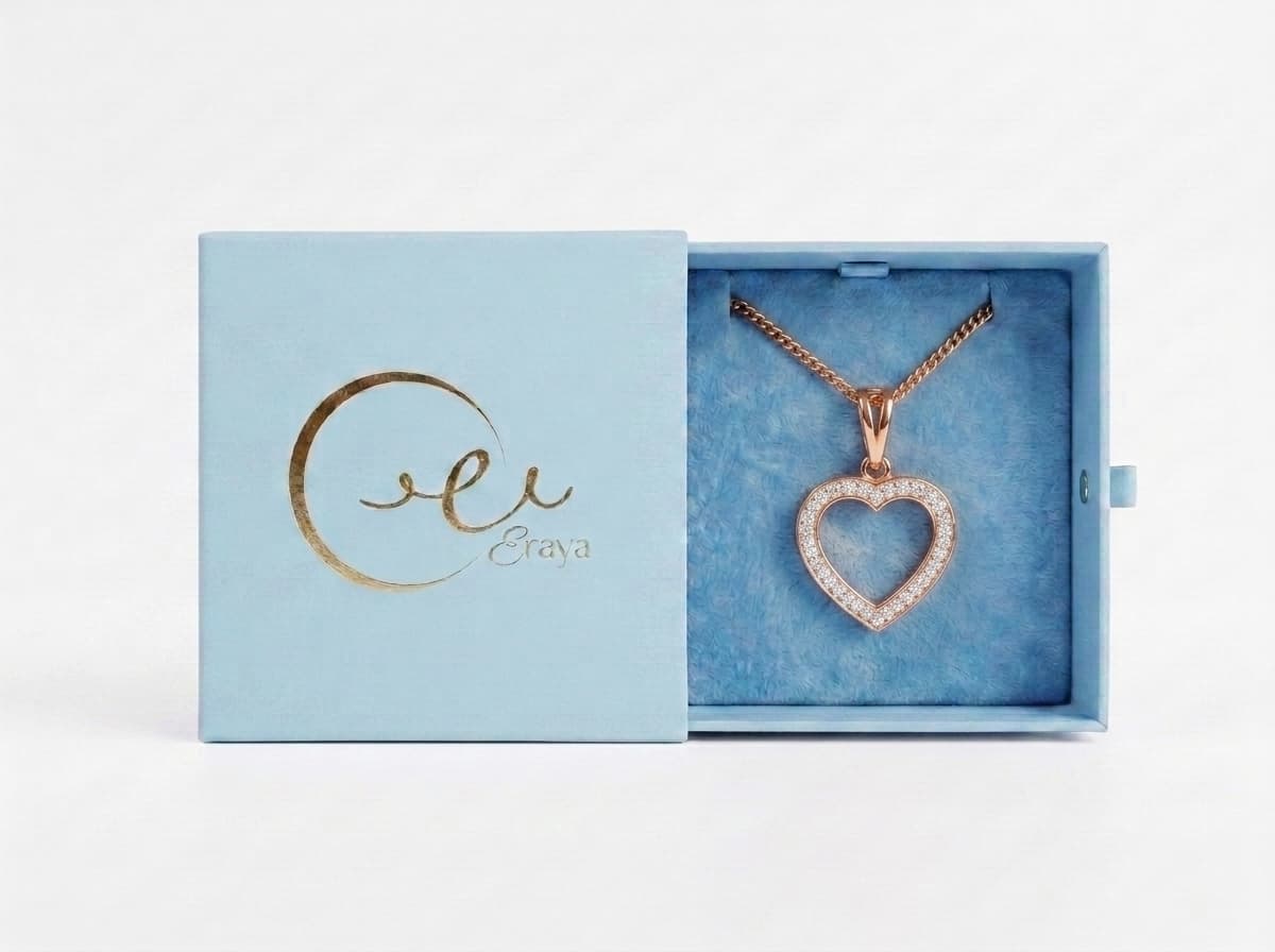 Rose Gold Heart Outline Pendant thumbnail 3