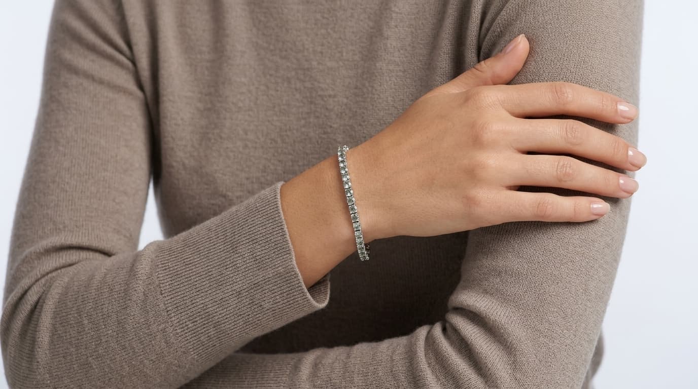Round Cut Mint Green Tennis Bracelet