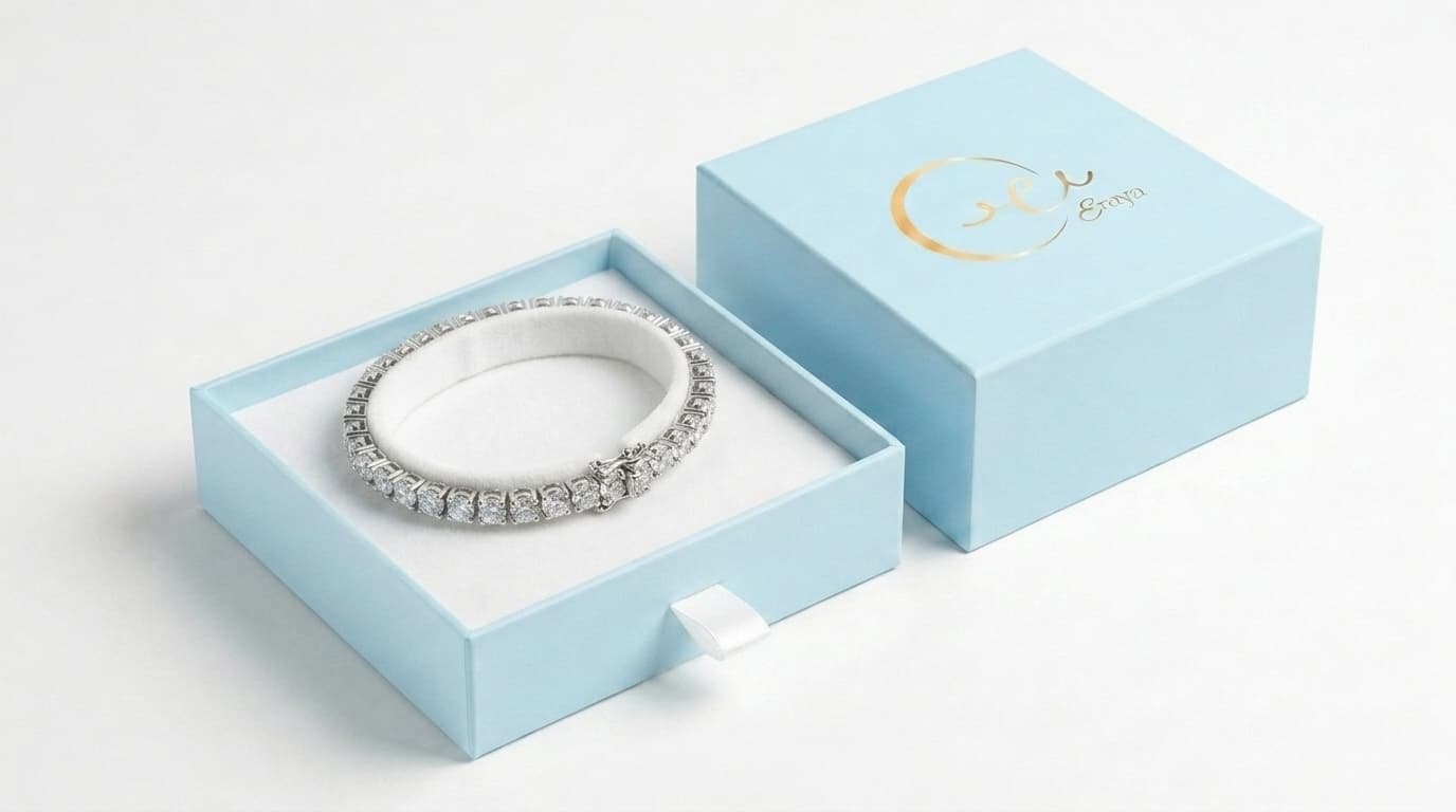 Round Cut White Stone Bracelet thumbnail 2