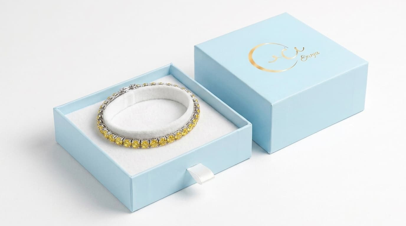 Round Yellow Tennis Bracelet alternate view