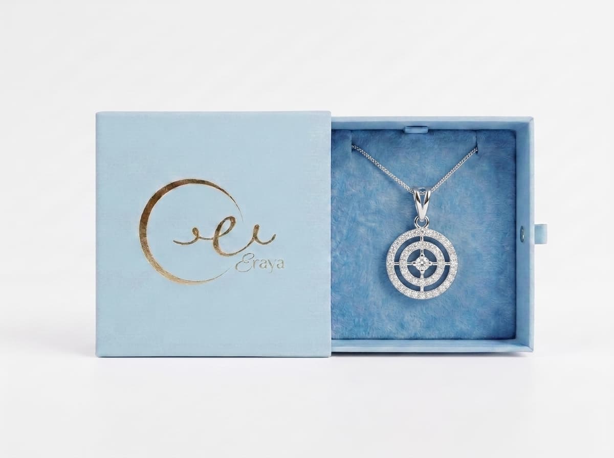 Silver Halo Circle Pendant thumbnail 3