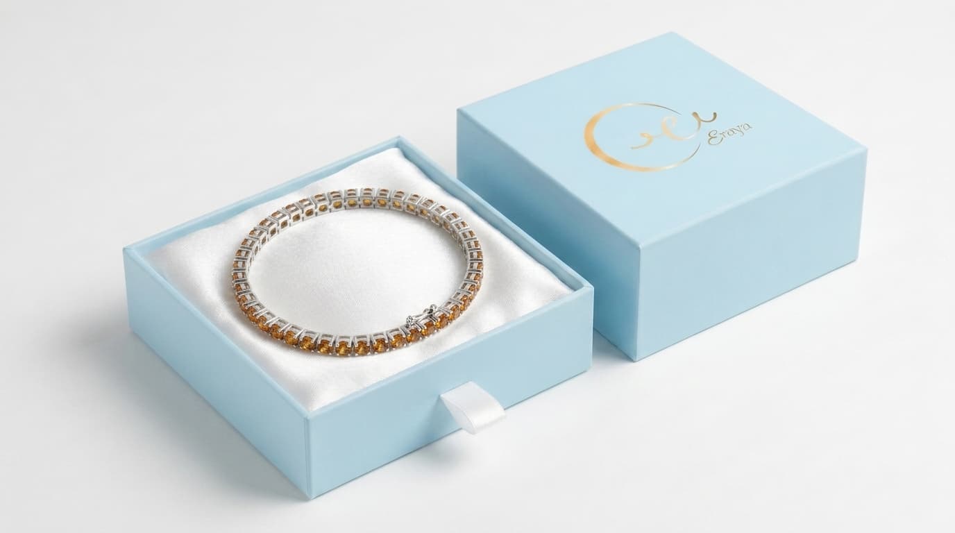 Yellow Round Cut Diamond Tennis Bracelet alternate view