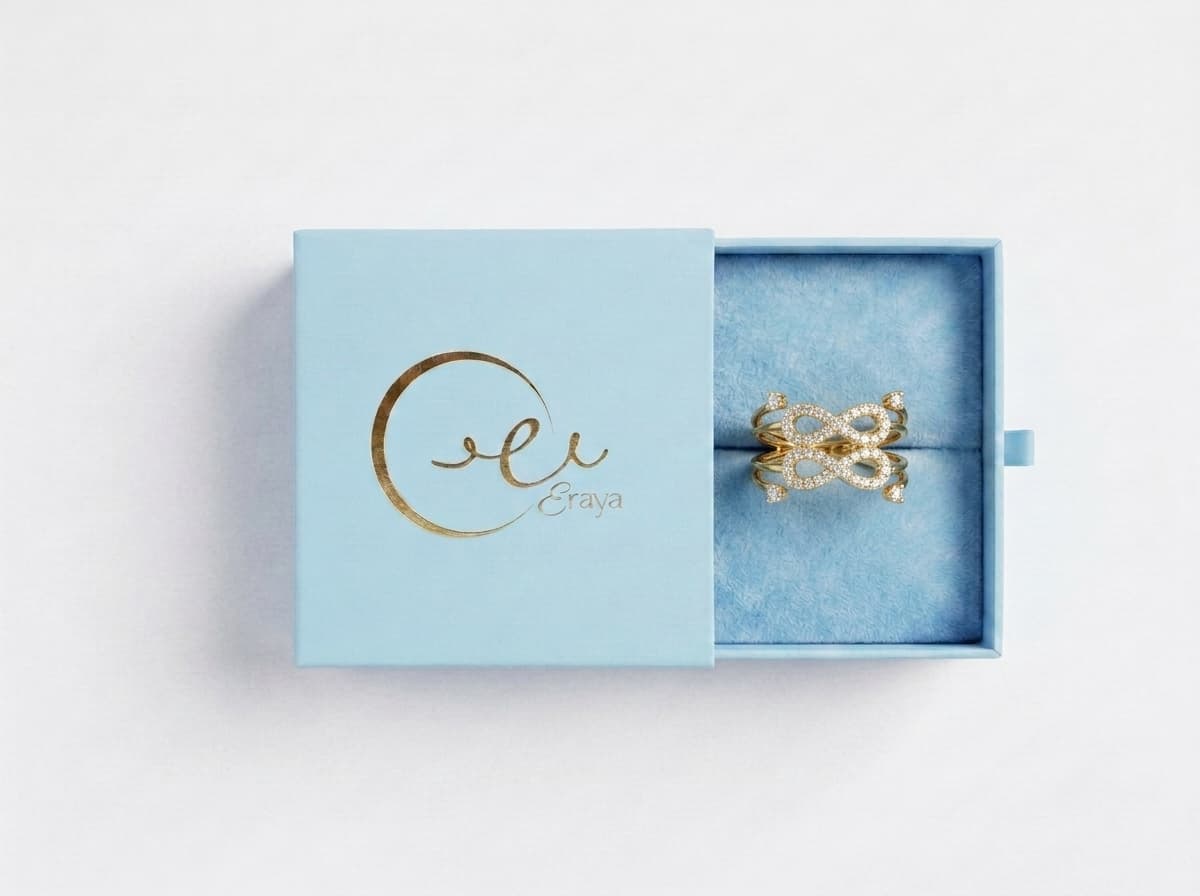 Golden Twin Infinity Wrap Ring thumbnail 3