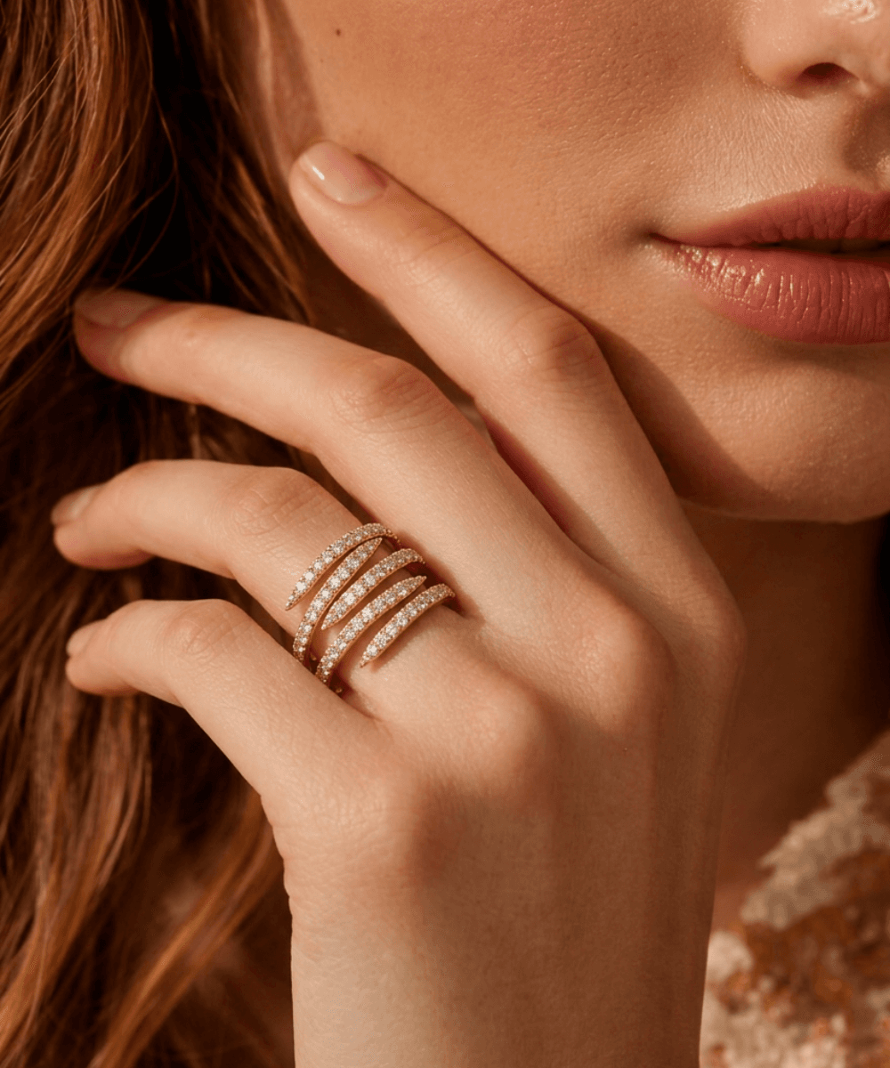 Golden Multi-Layer Wrap Ring thumbnail 2