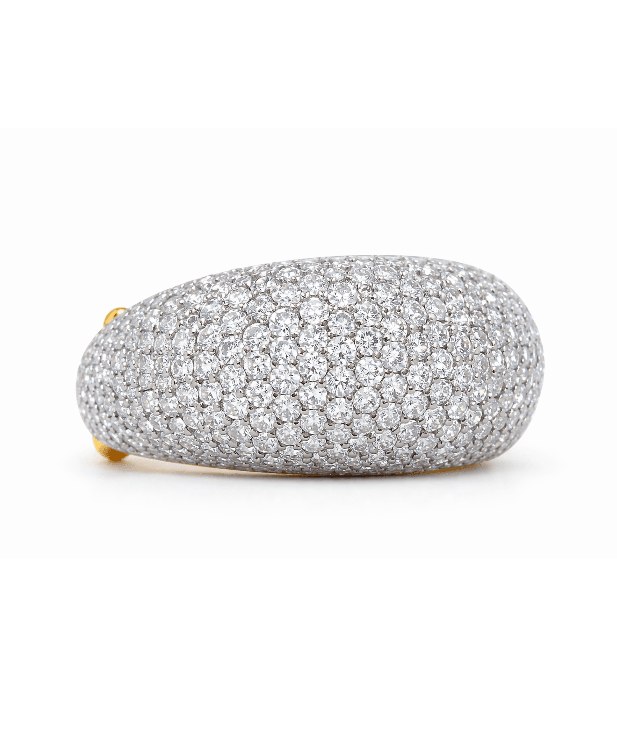 Golden Pave Dome Statement Ring thumbnail 4