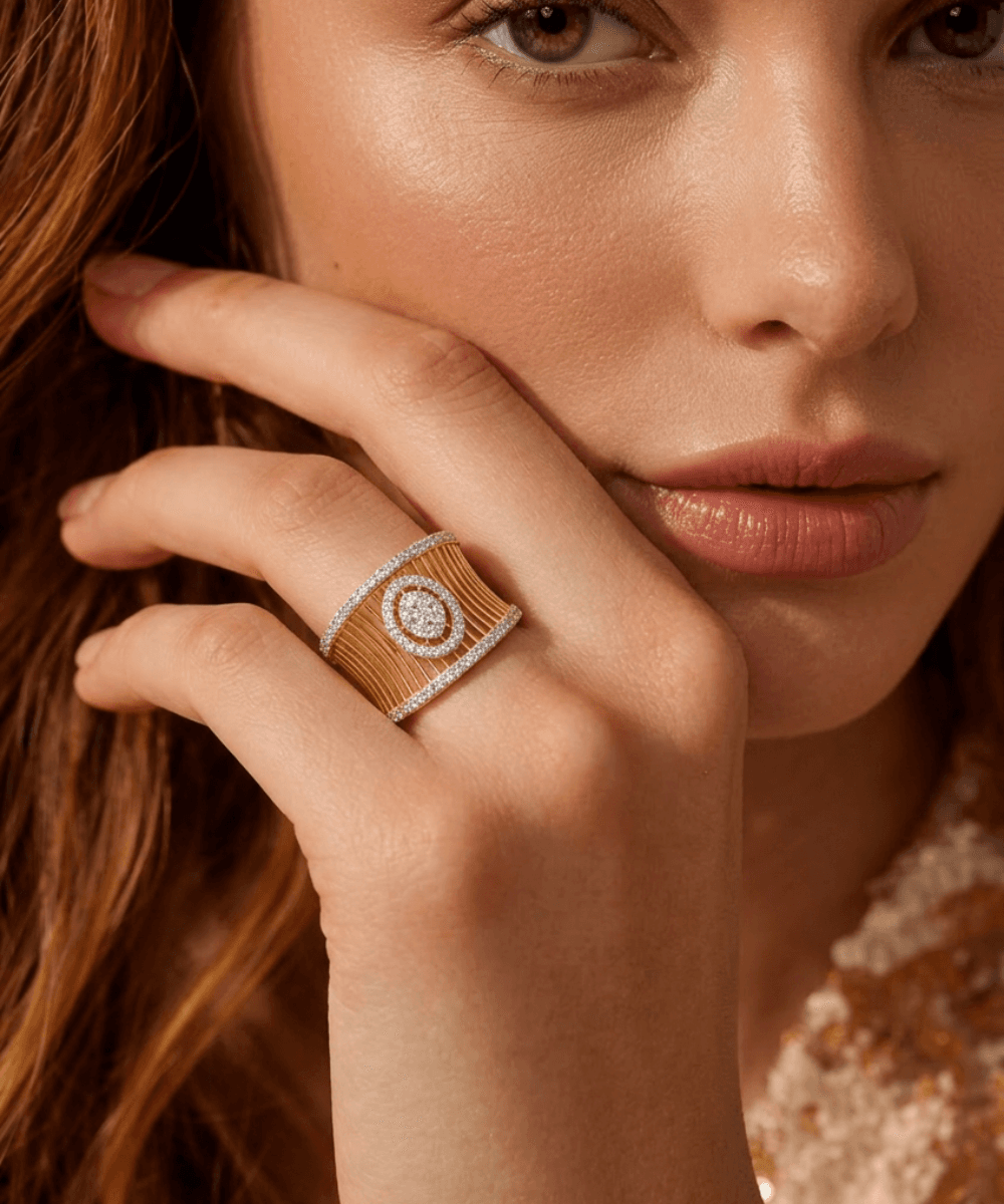 Golden Regal Halo Cuff Ring thumbnail 2