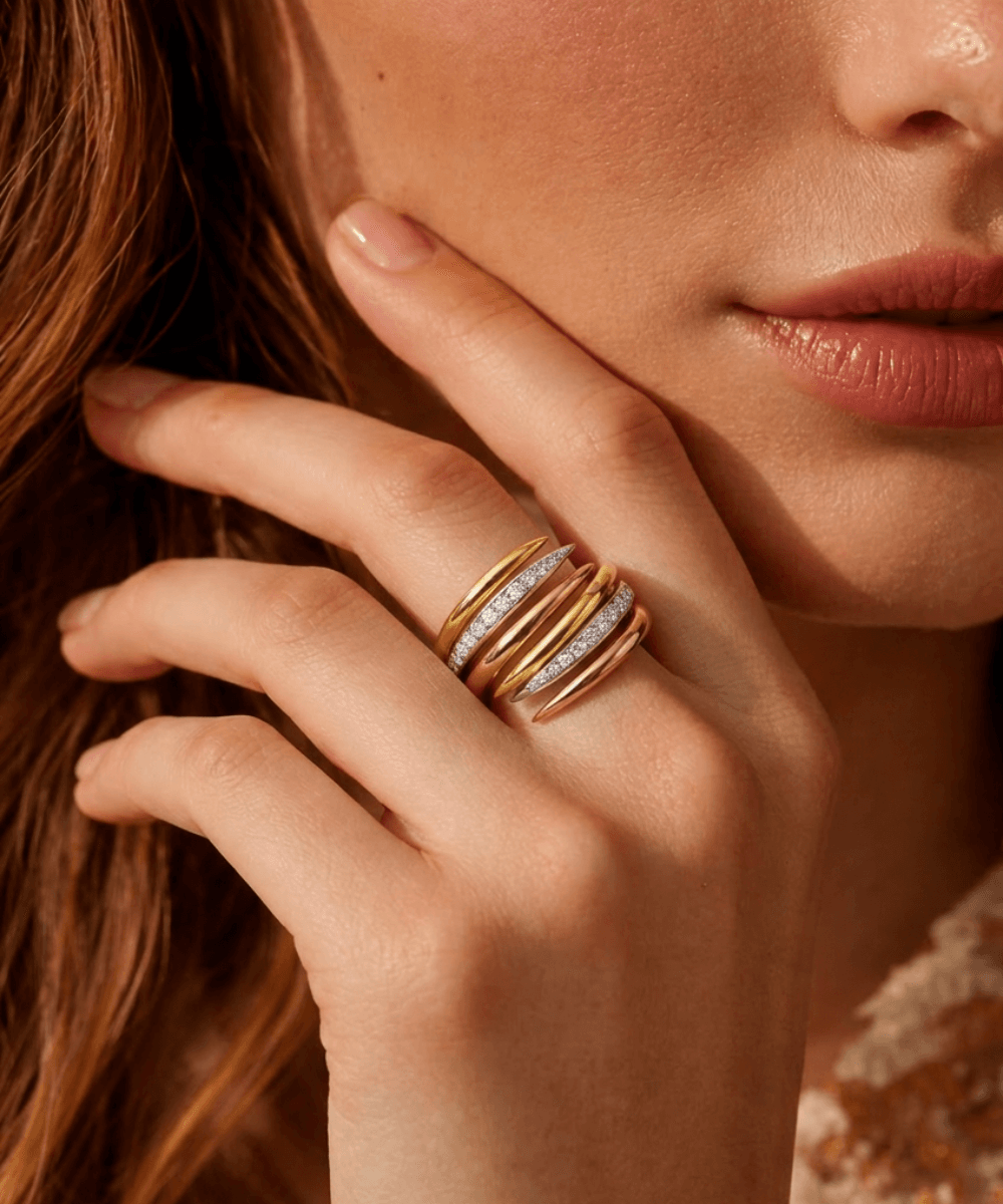Tri-Tone Spiral Wrap Ring thumbnail 2
