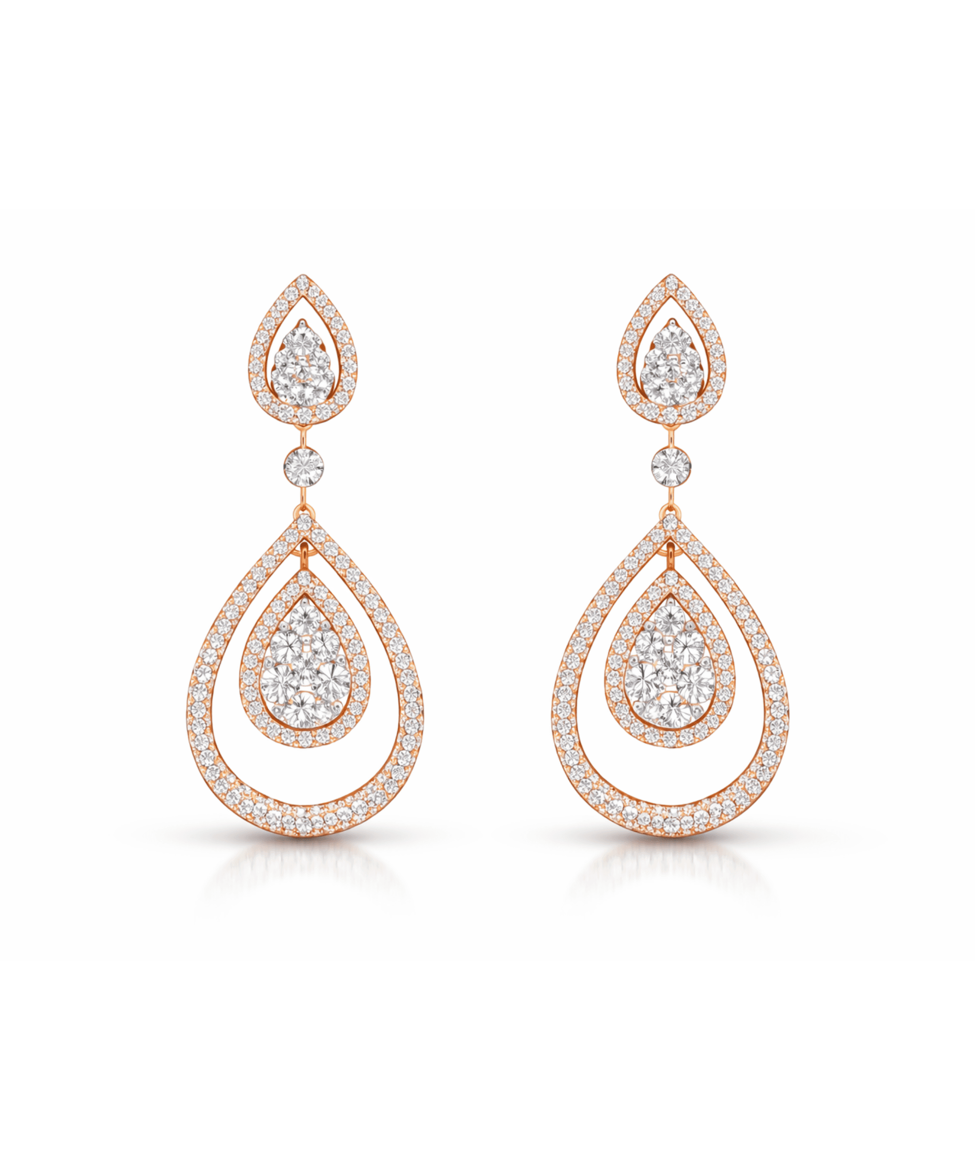 Double Teardrop Drop Earrings alternate view