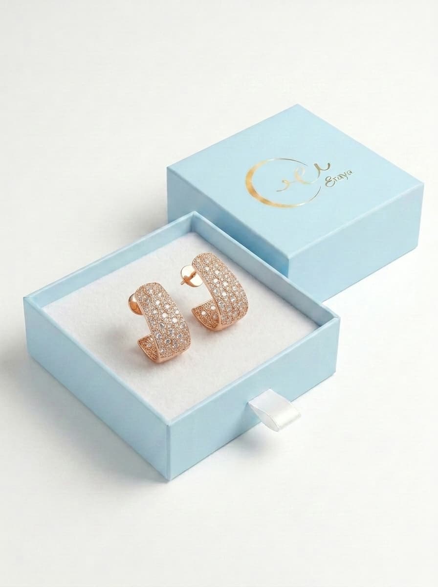 Pave Hoop Earrings thumbnail 3