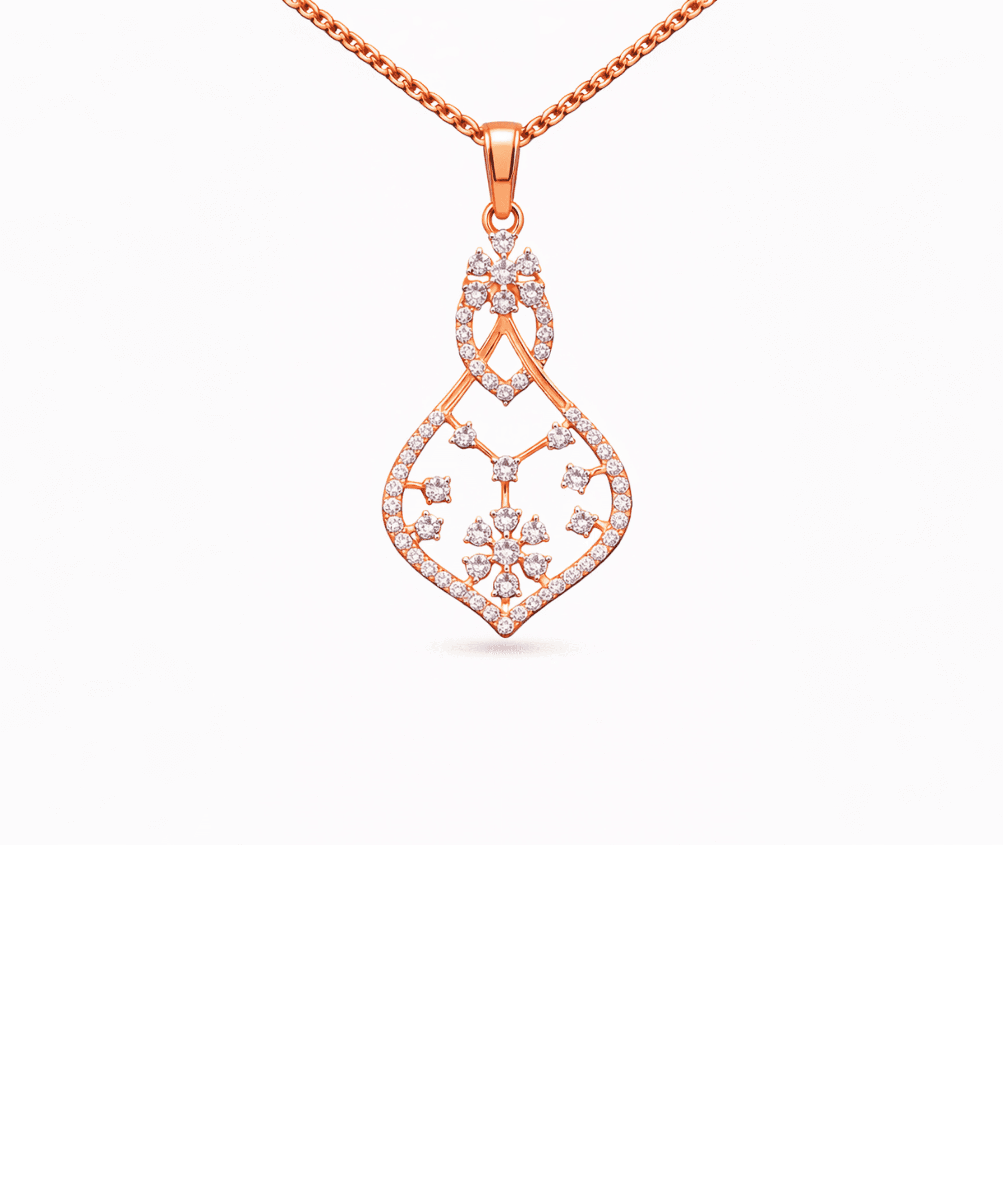 Floral Teardrop Pendant Necklace