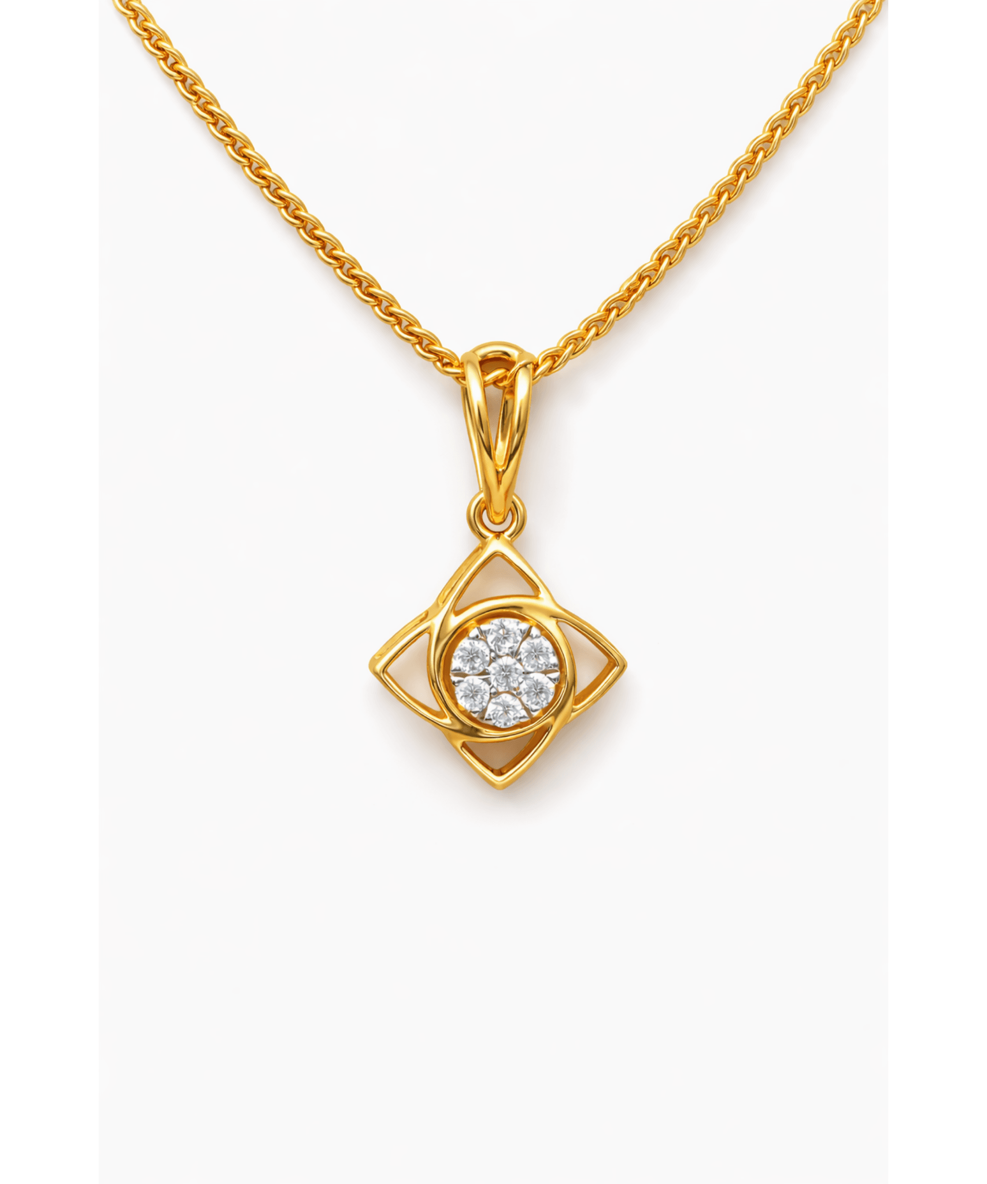 Geometric Floral Pendant Necklace