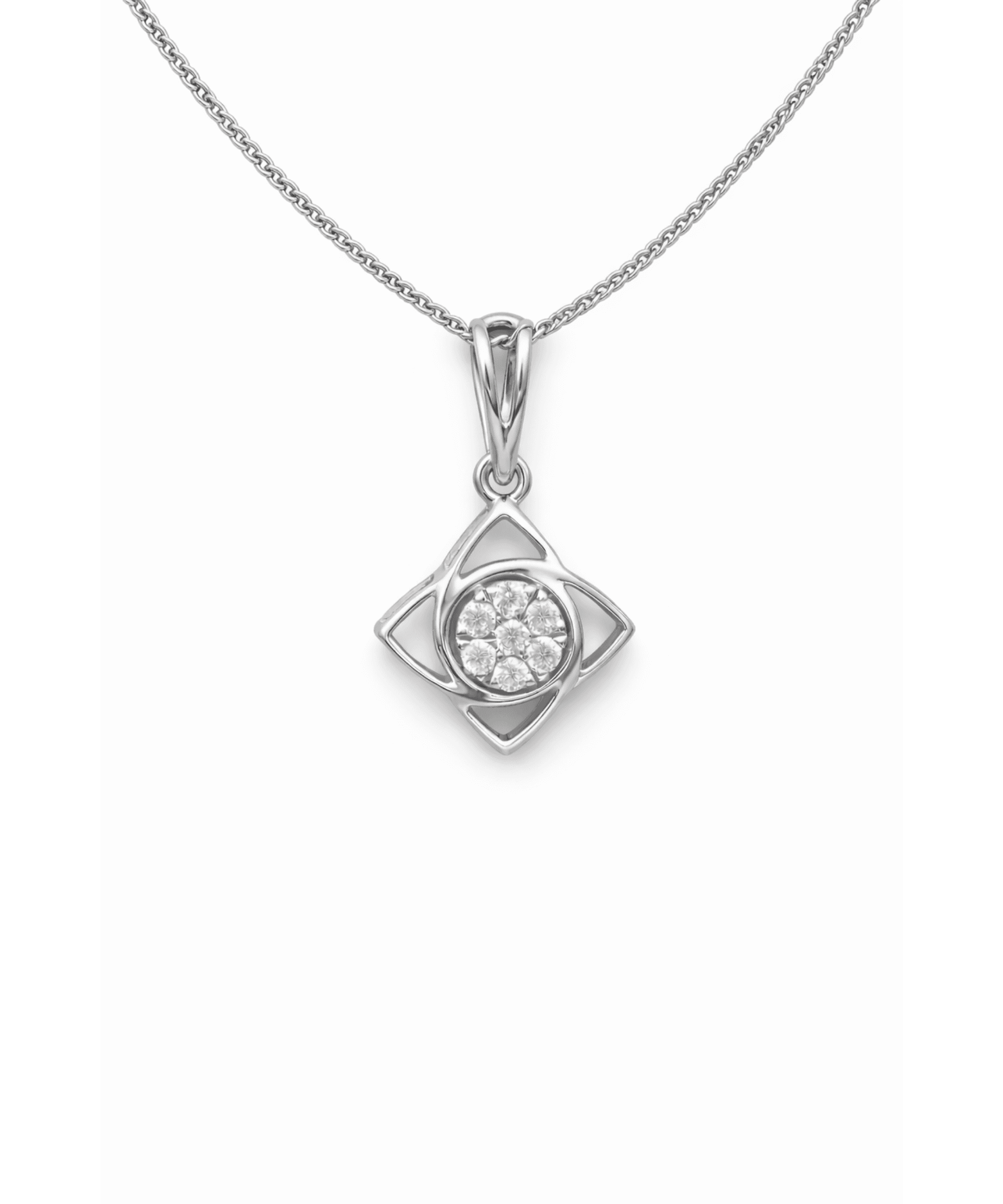 Geometric Floral Pendant Necklace alternate view