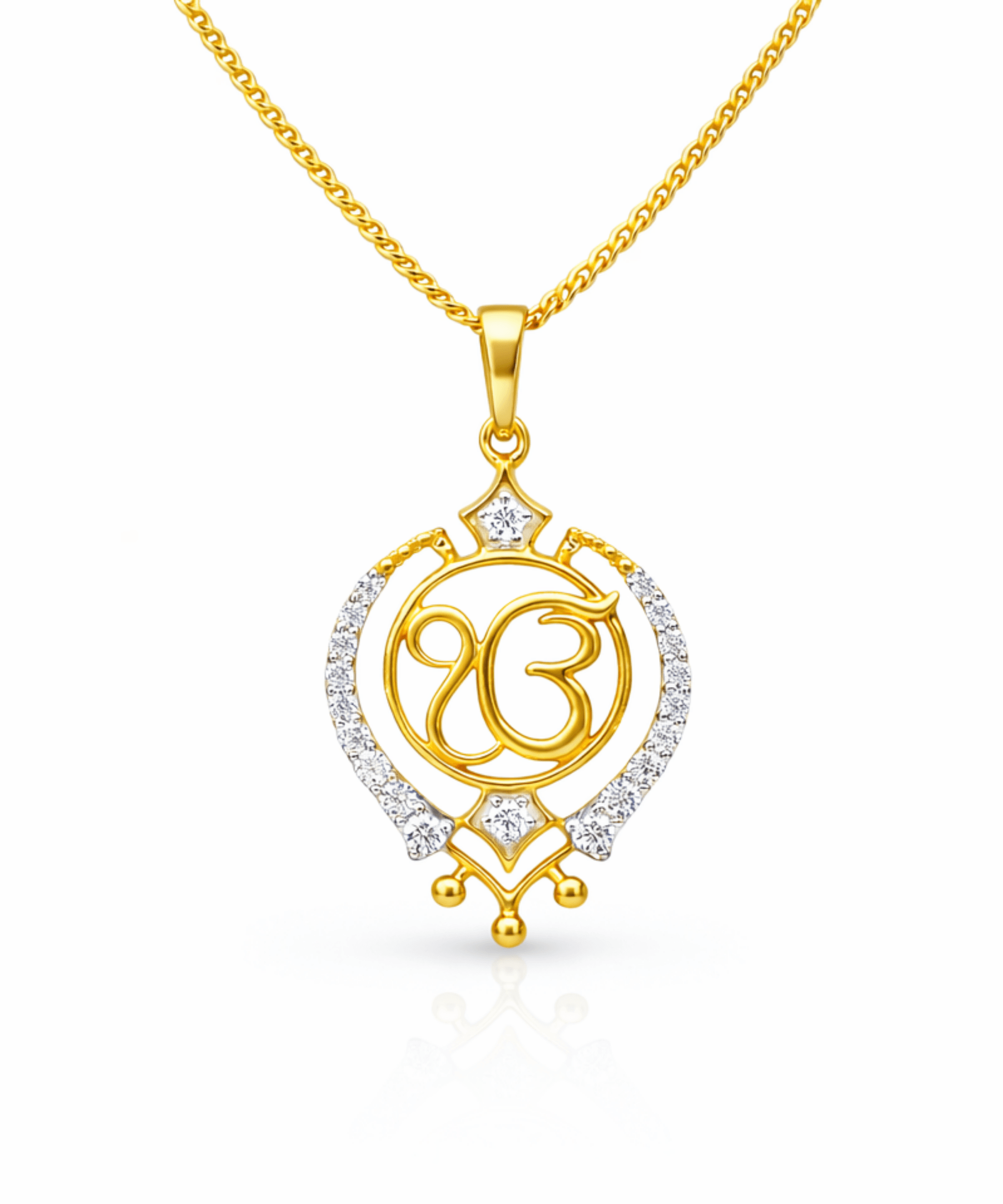 Golden Ik Onkar Pendant thumbnail 1