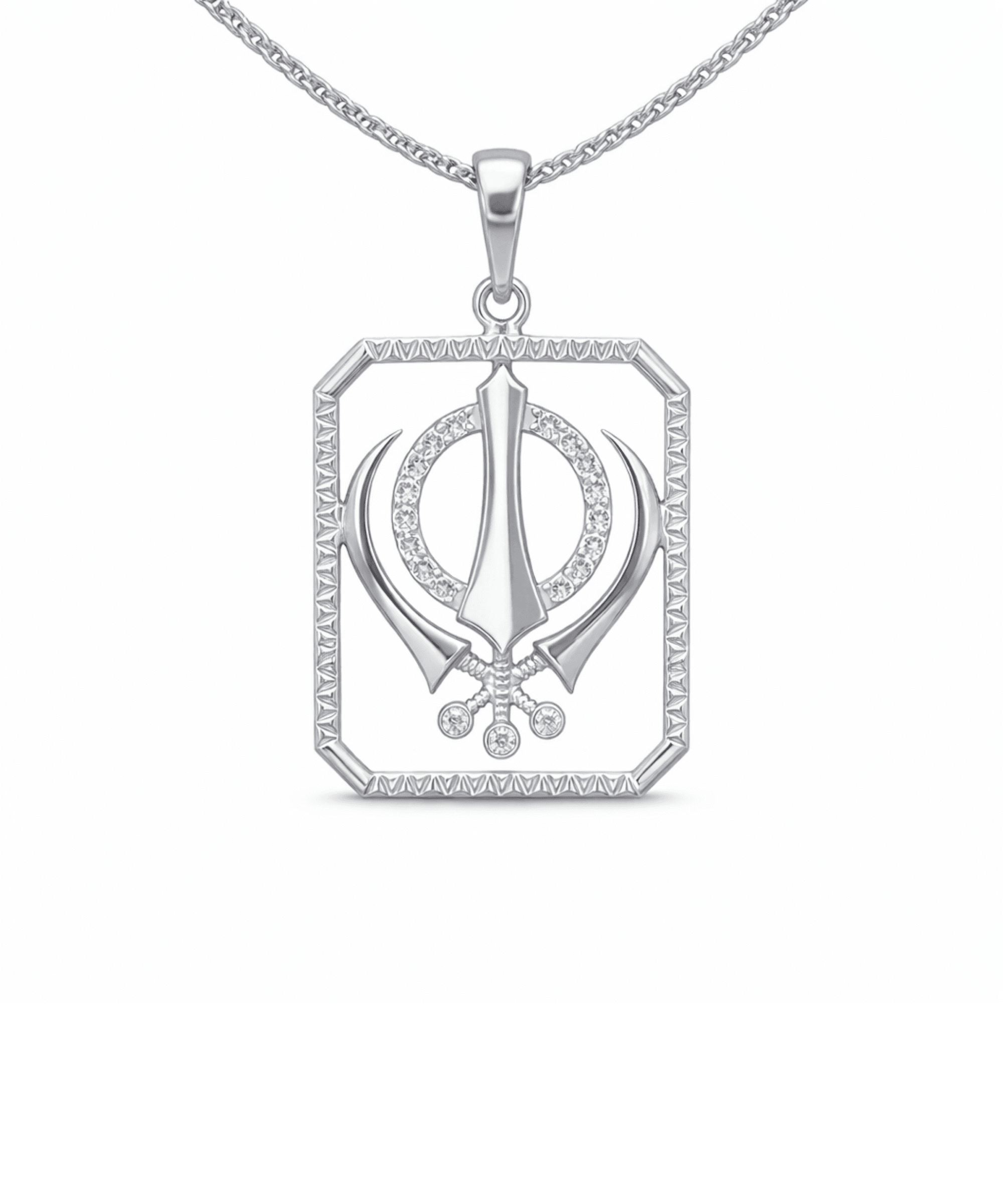 Golden Khanda Frame Pendant alternate view