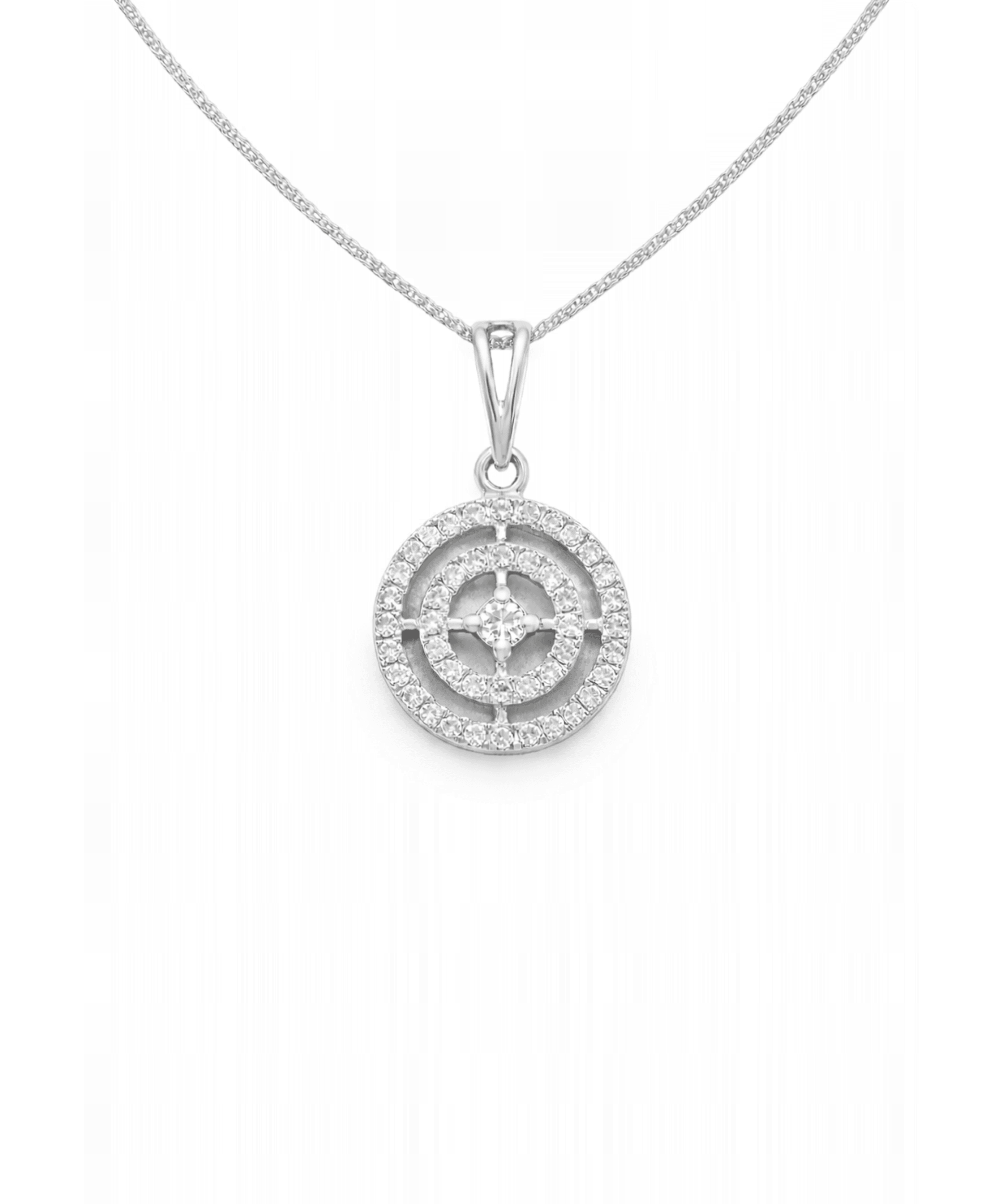 Silver Halo Circle Pendant