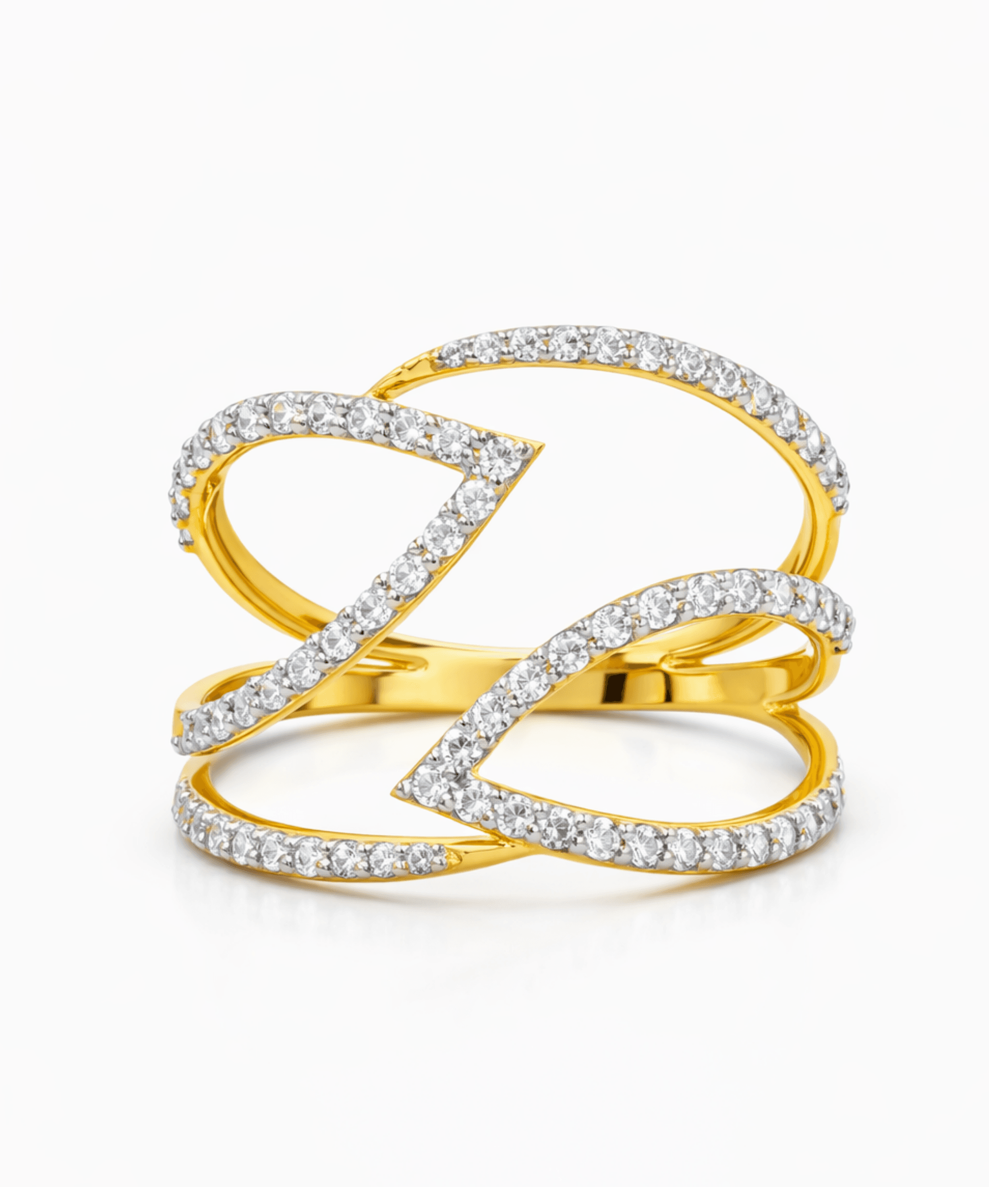 Golden Abstract Flow Ring