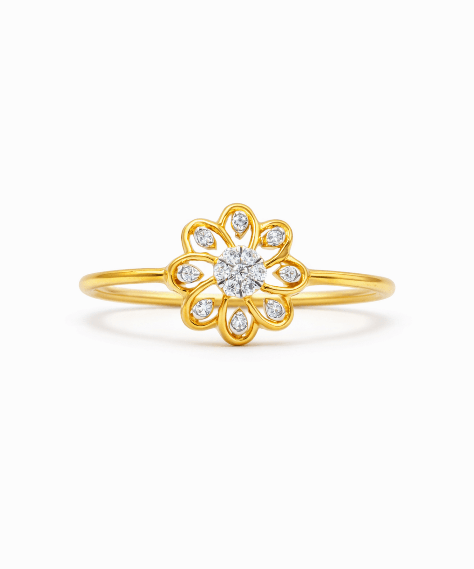 Golden Blossom Sparkle Ring
