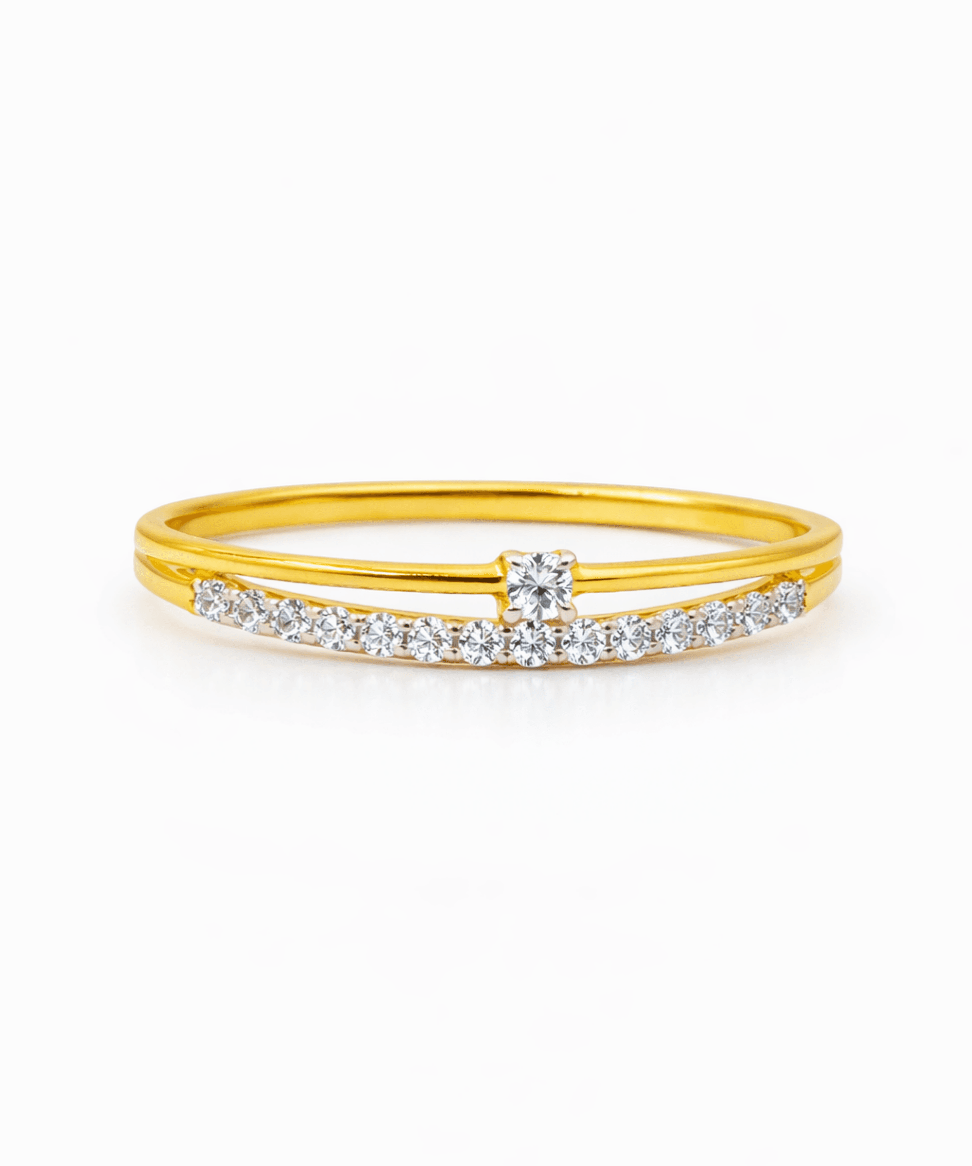 Golden Curve Solitaire Ring alternate view