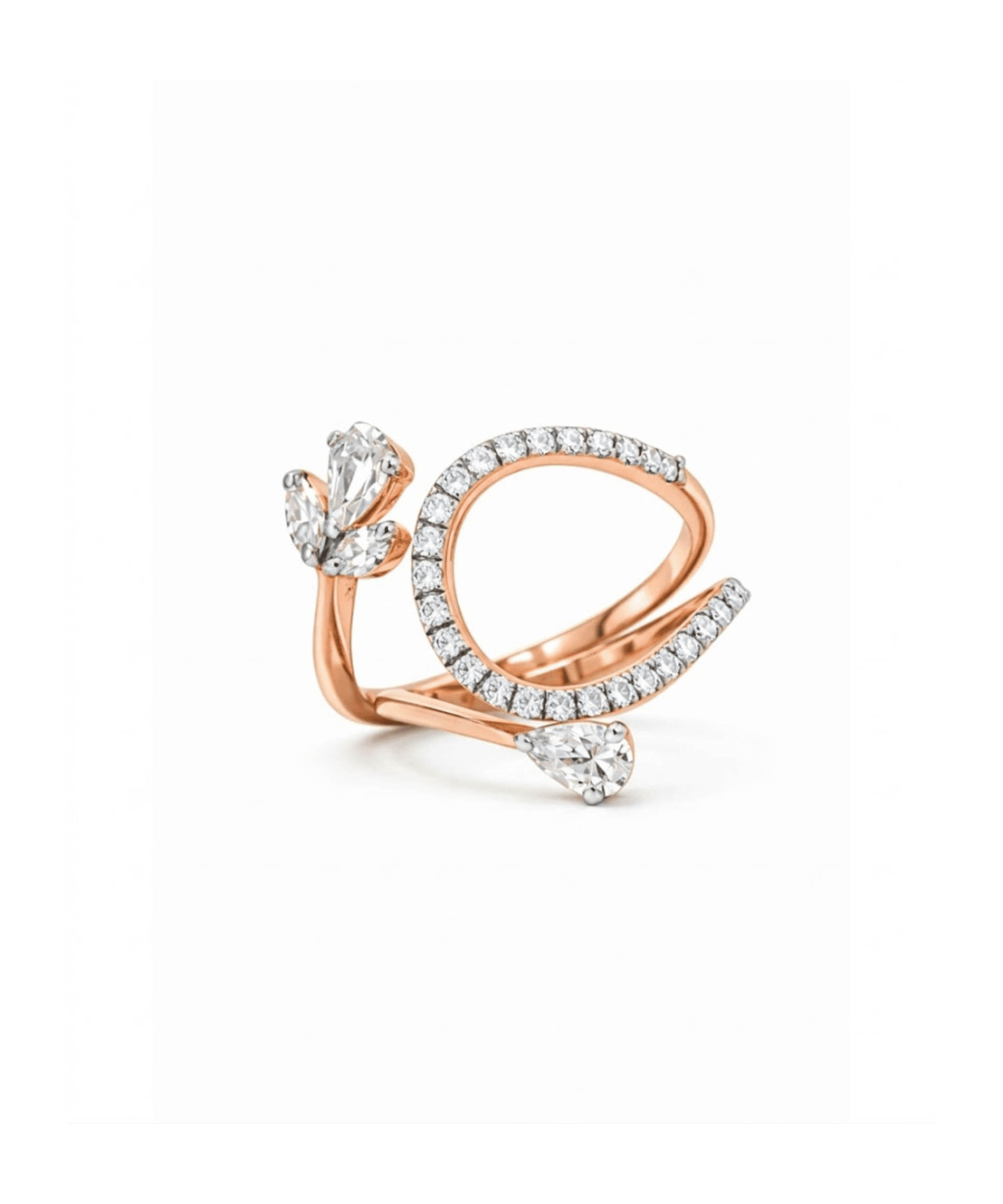 Golden Petal Swirl Ring alternate view