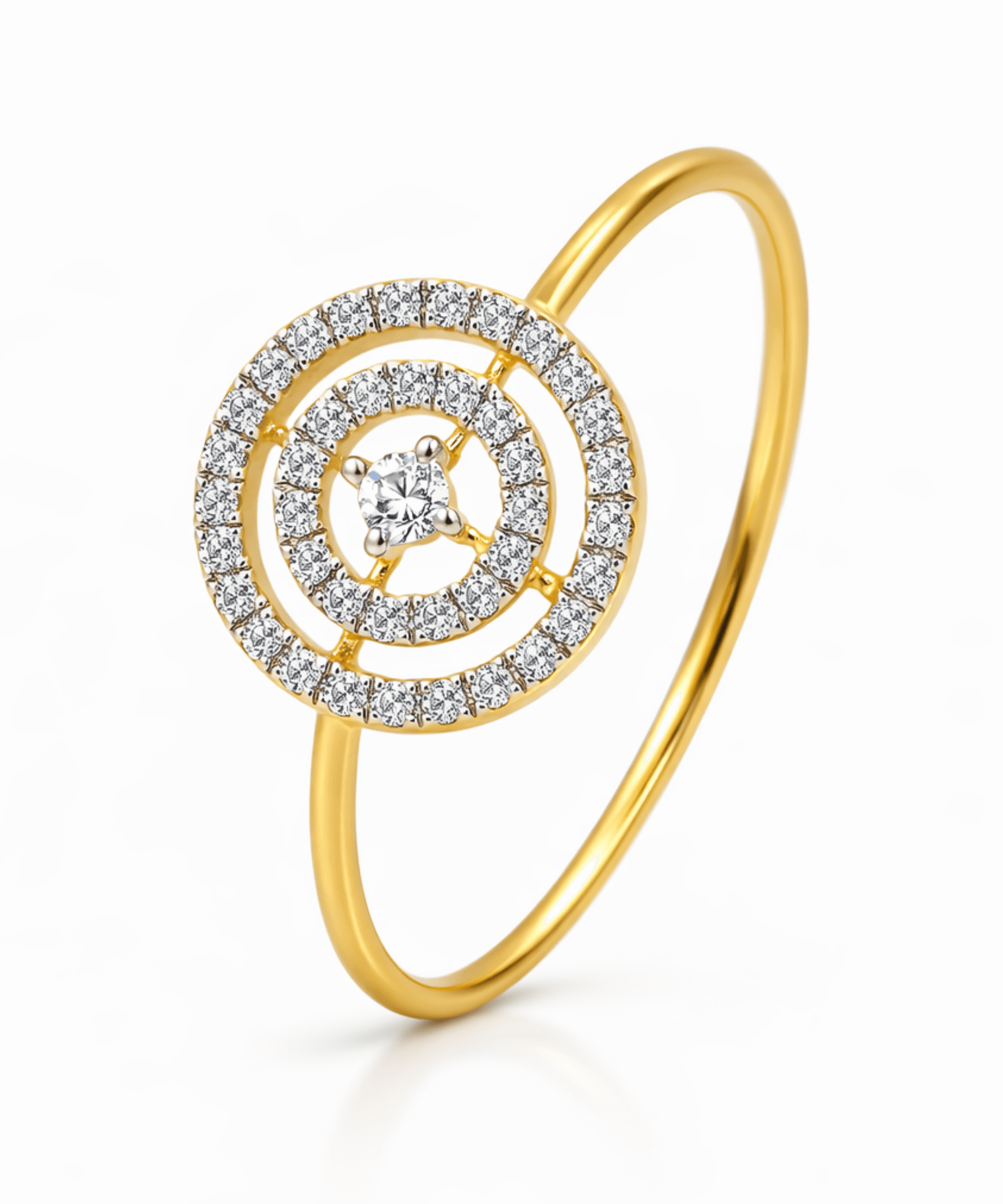 Golden Radiant Orbit Ring