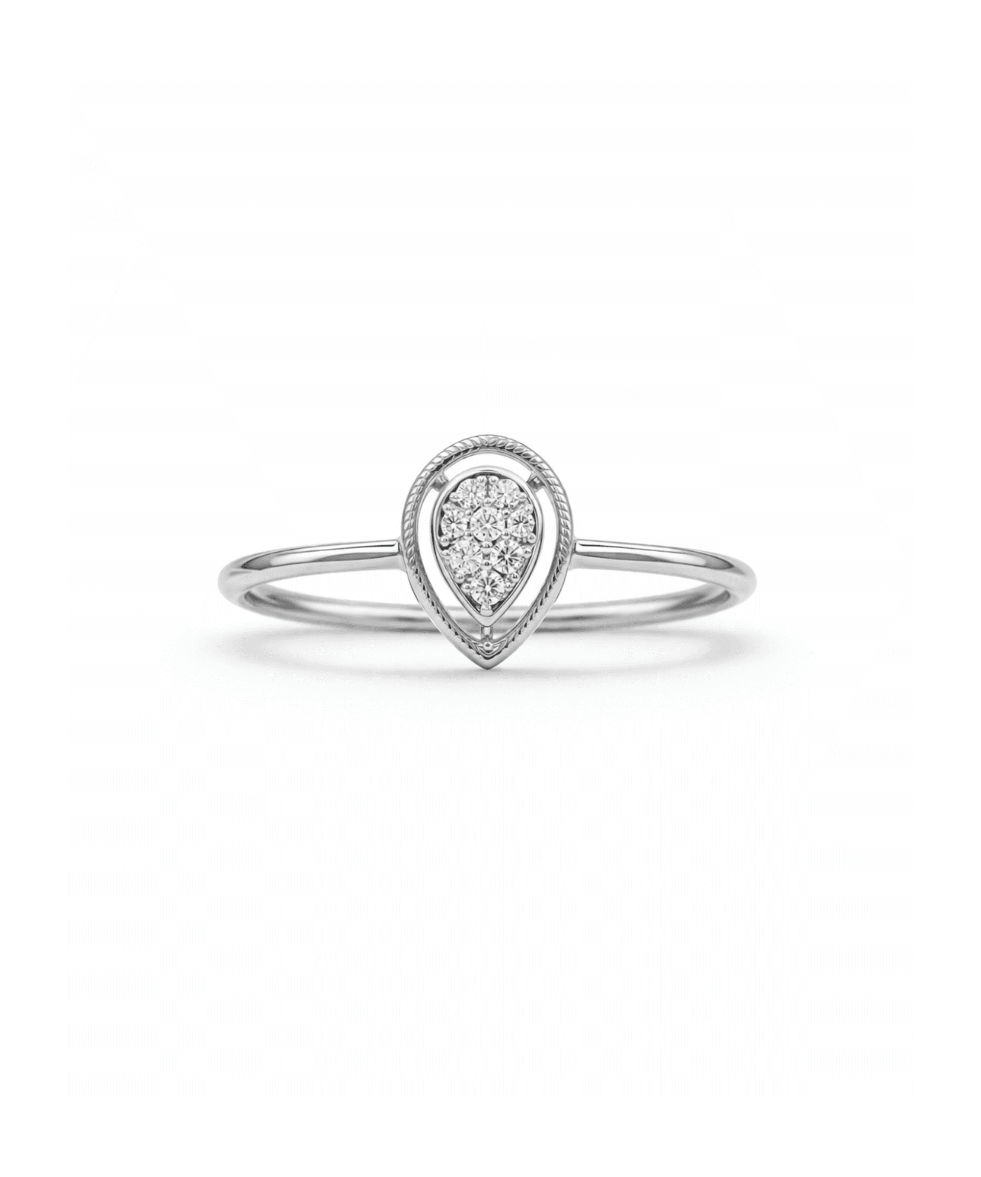 Golden Teardrop Halo Ring alternate view