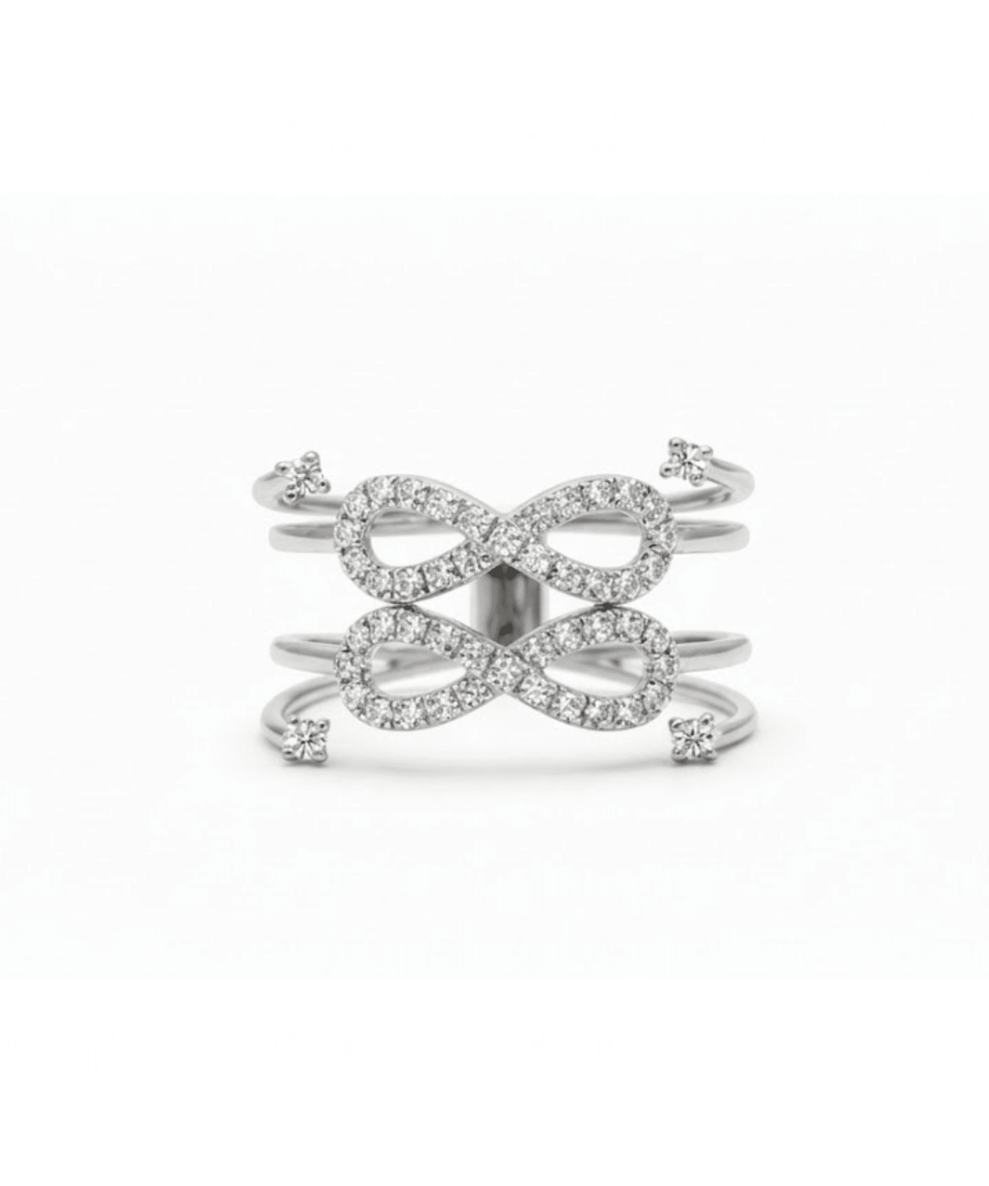 Golden Twin Infinity Wrap Ring alternate view