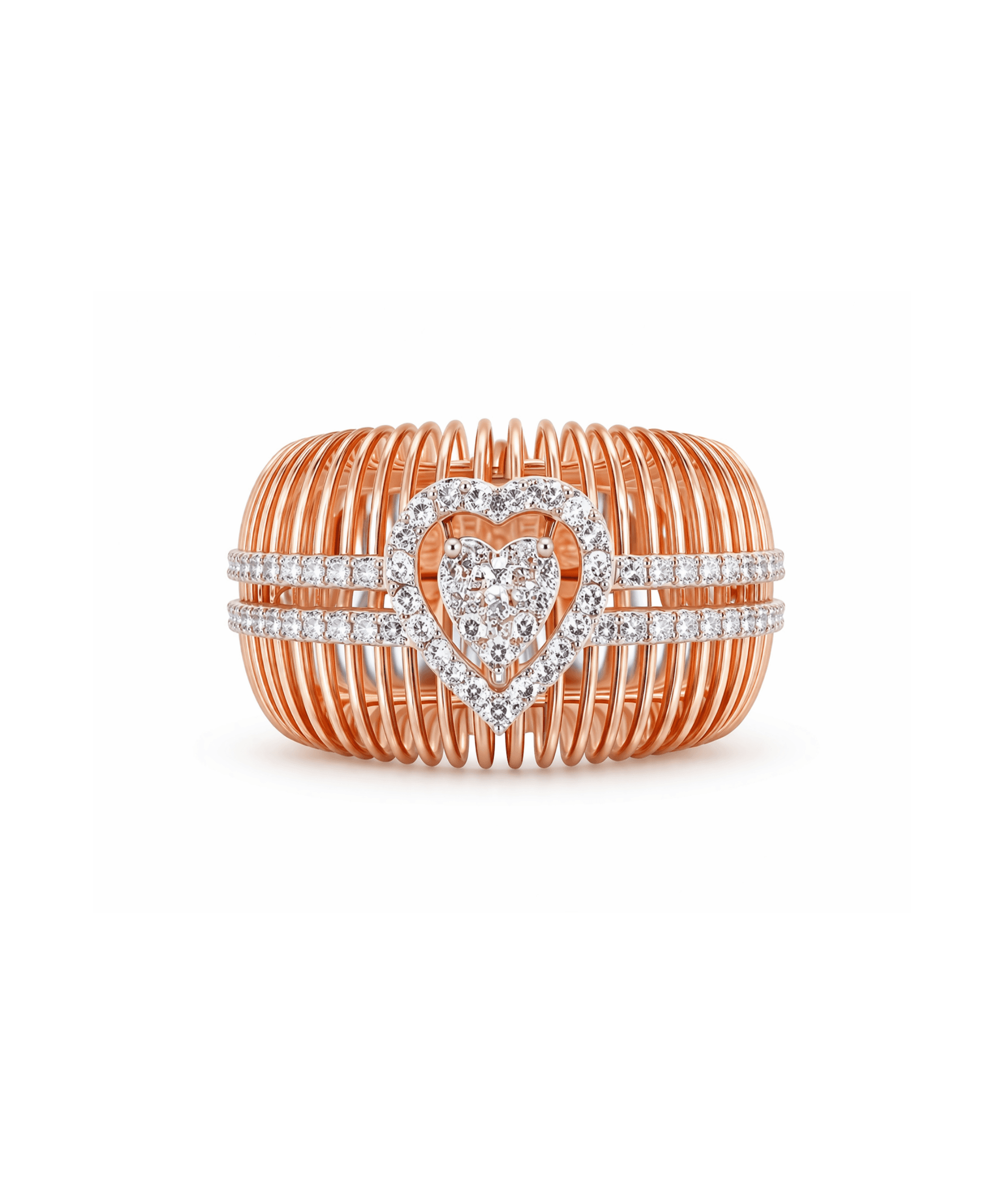 Heart Halo Wire Statement Ring