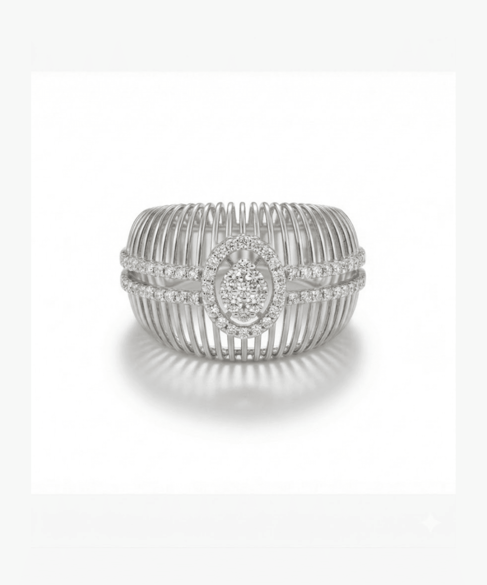 Oval Halo Wire Statement Ring alternate view