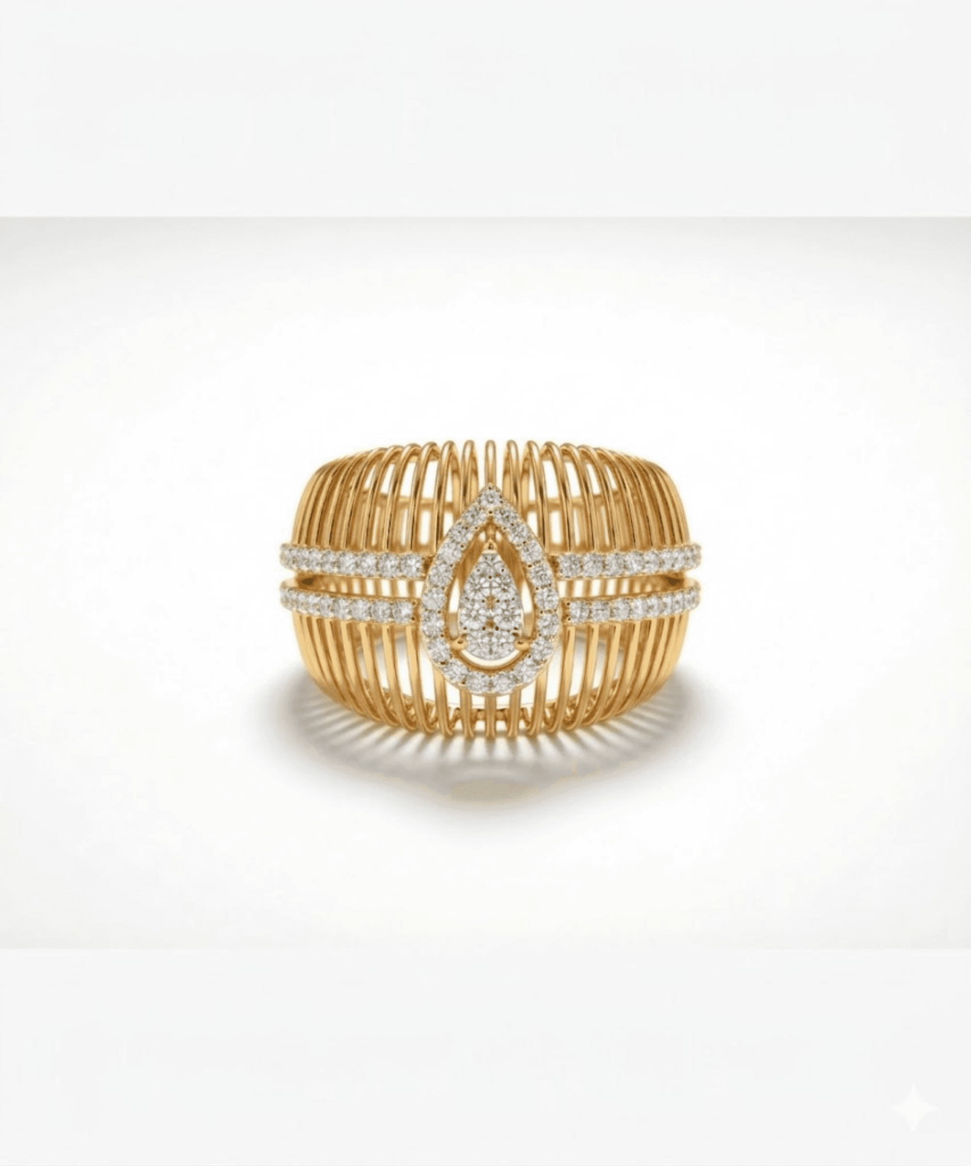 Pear Halo Wire Statement Ring alternate view